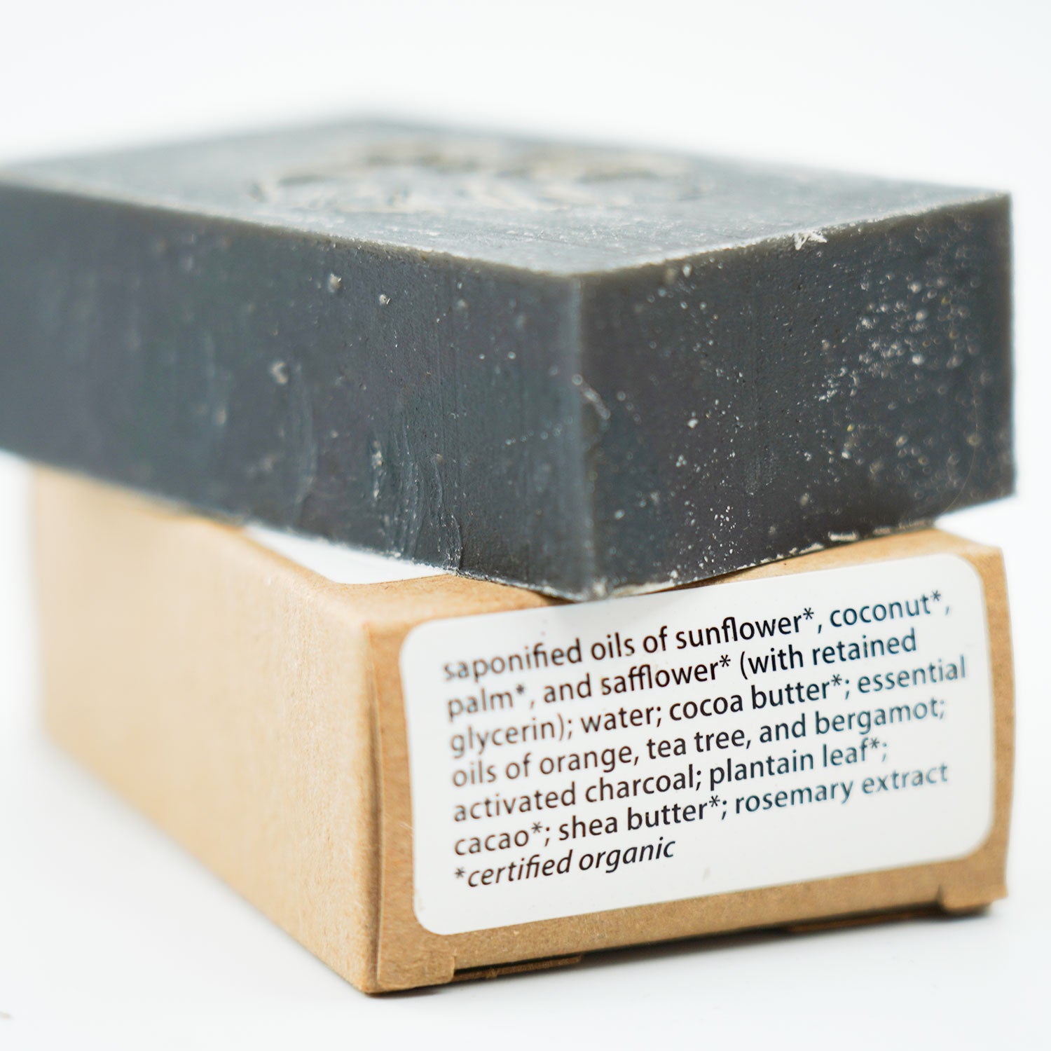 Organic Activated Charcoal Black Tea Tree Bar Soap 4oz