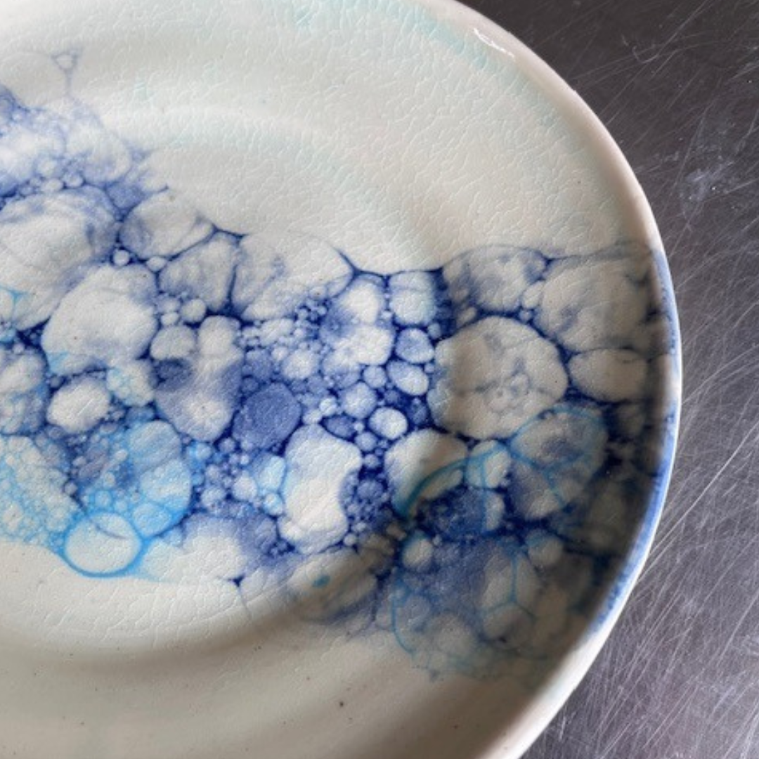 Nature Inspired Aqua Bubble Plate