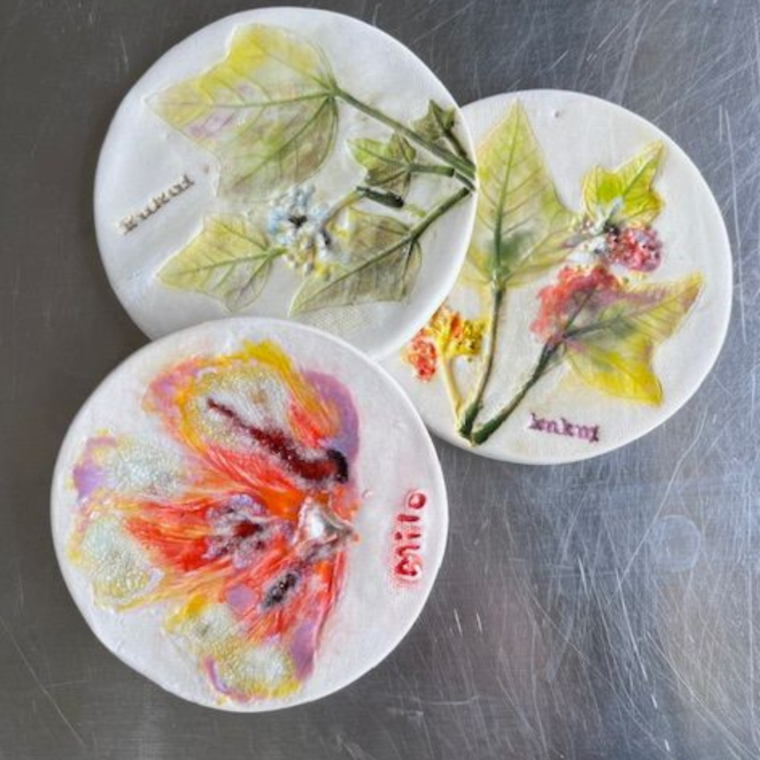 Handmade Clay Coaster - Native Hawaiian Plants