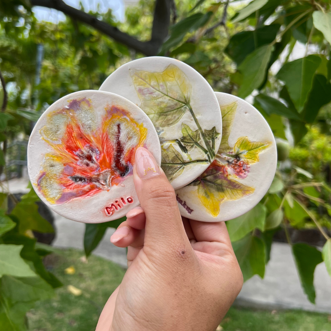 Handmade Clay Coaster - Native Hawaiian Plants
