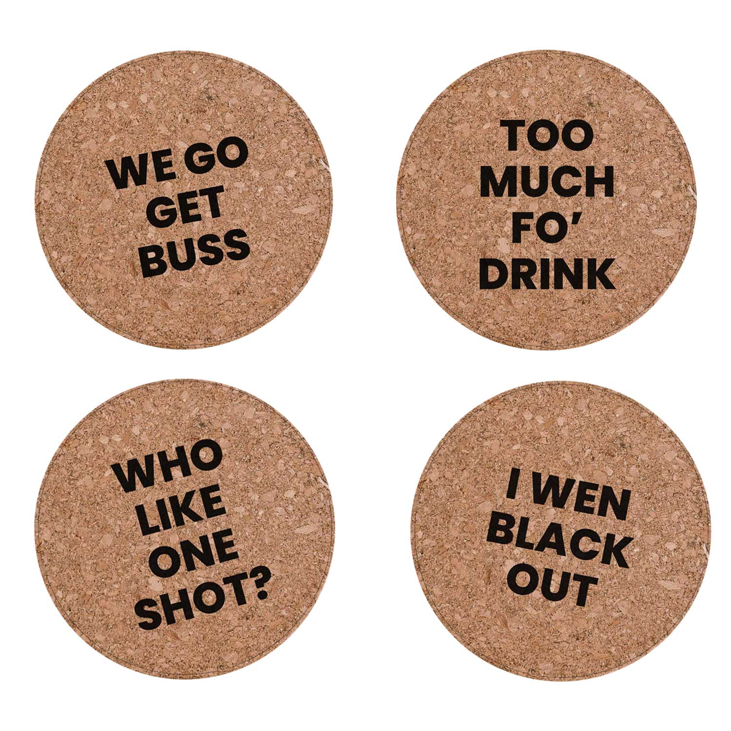 WE GO GET BUSS - Cork Double Sided Coaster