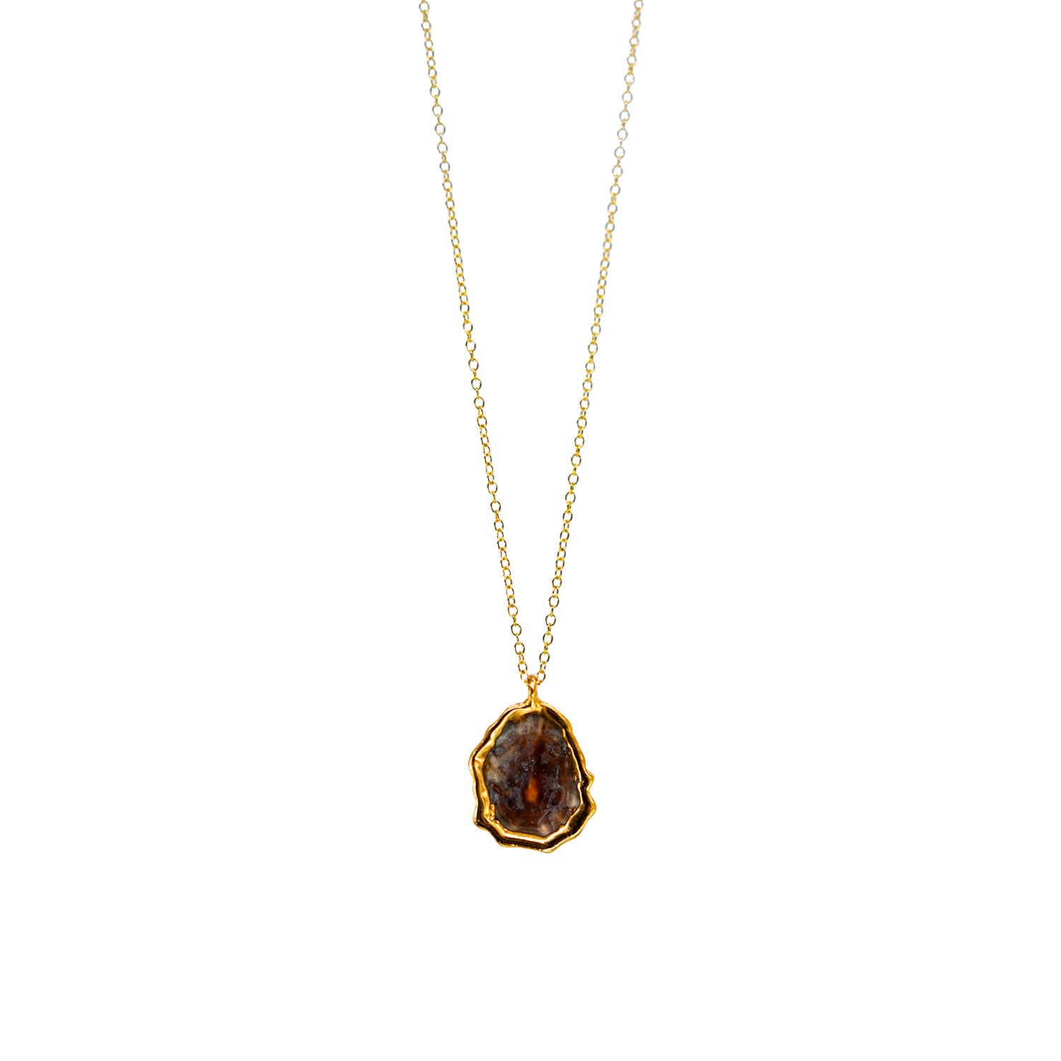 24k Gold-Dipped Gray ʻOpihi 18" Necklace
