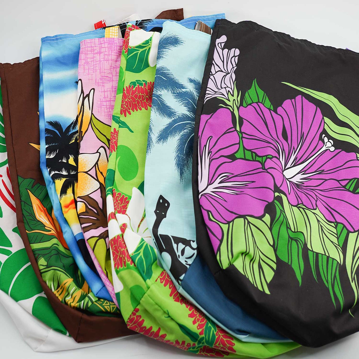 Hawaiian Handstitched Palaka Patchwork Lined Tote - Tiare & Cigar