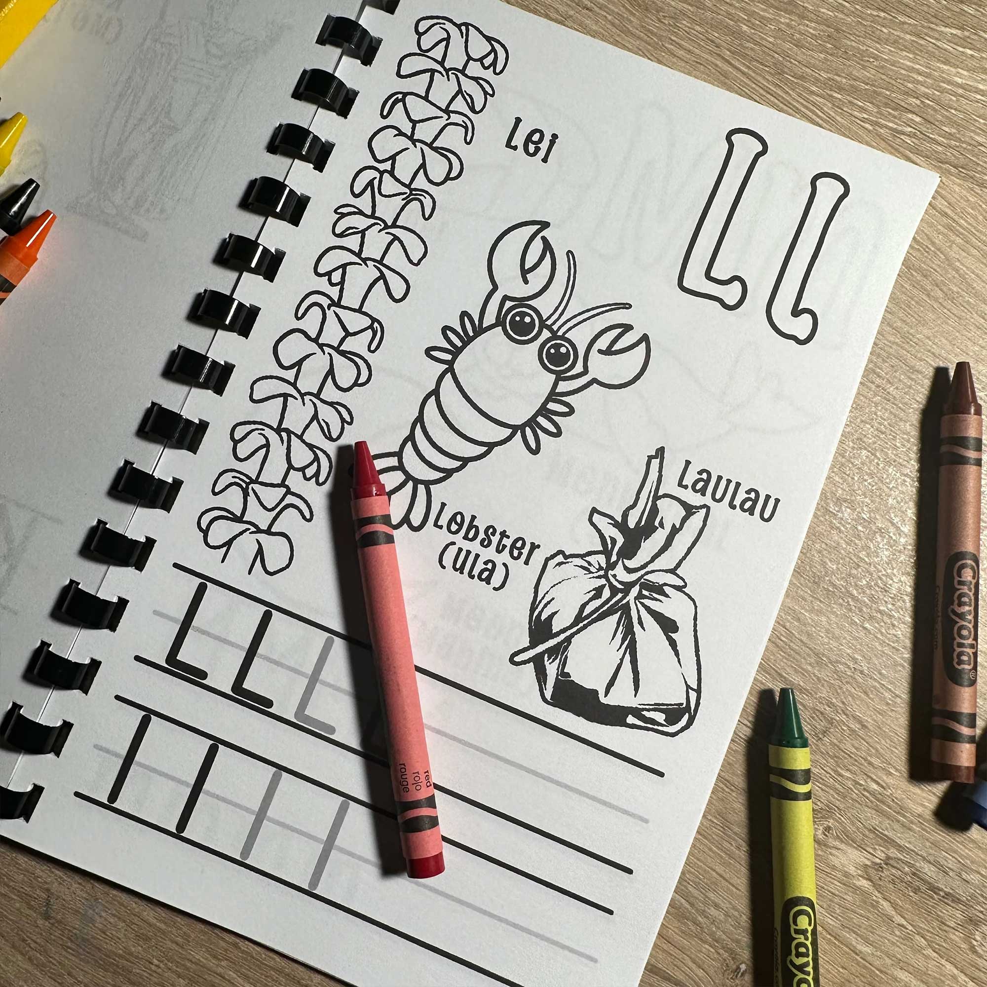 Hawaiian Coloring Book - English & ʻOlelo Hawaiʻi - Half Sheet