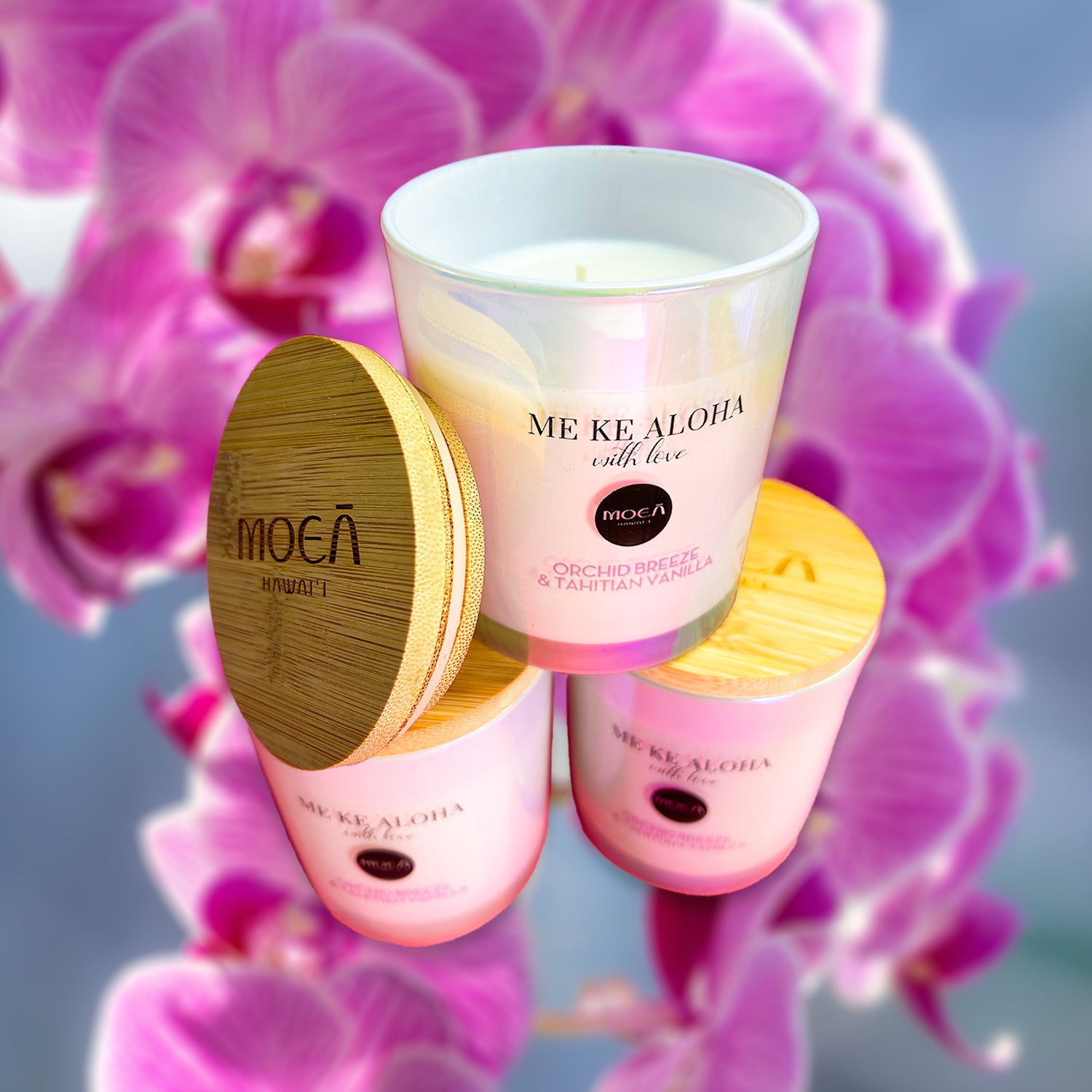 Iridescent 60 Hour Coconut Blended Wax Candle - Orchid & Vanilla 9oz