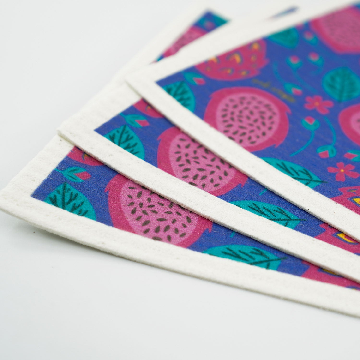 Swedish Dish Cloth 3 Pack - Dragonfruit