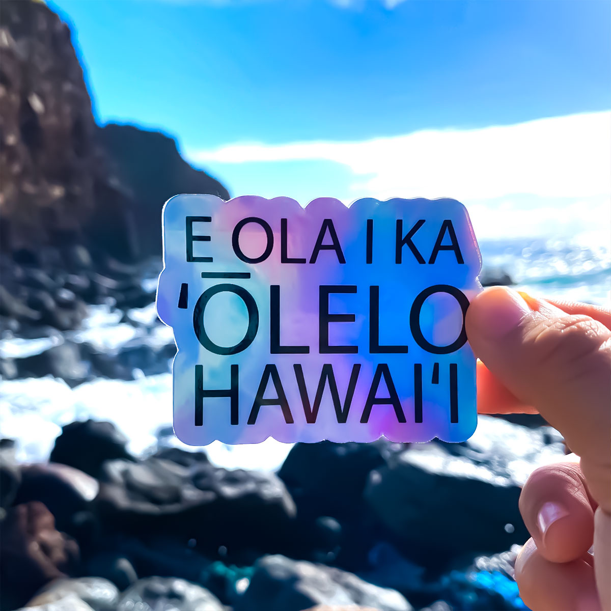 3” Vinyl Pepili "E Ola Ka ʻŌlelo Hawaiʻi" The Hawaiian Language Shall Live Holographic Sticker