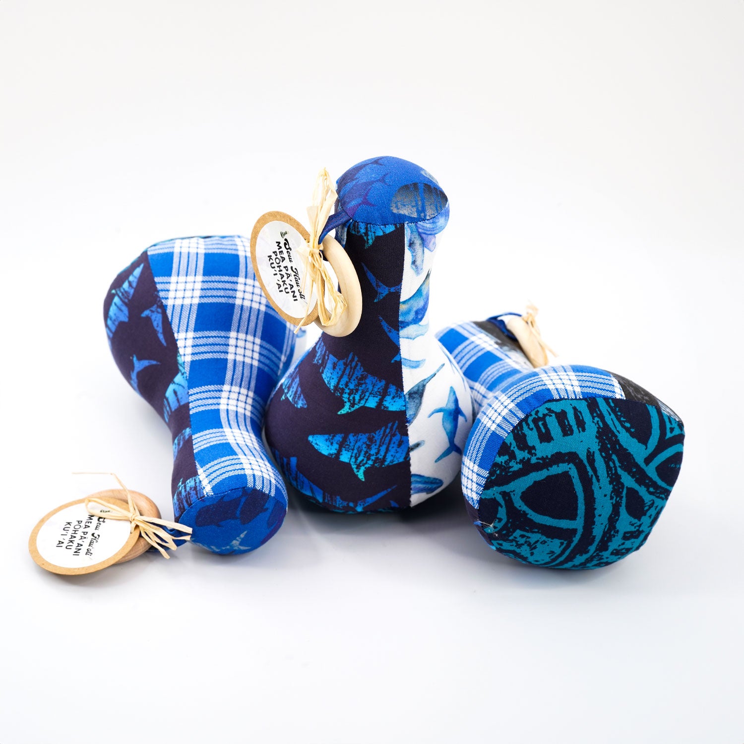 Handmade Patchwork Poi Pounder Baby Teething Toy - Fish