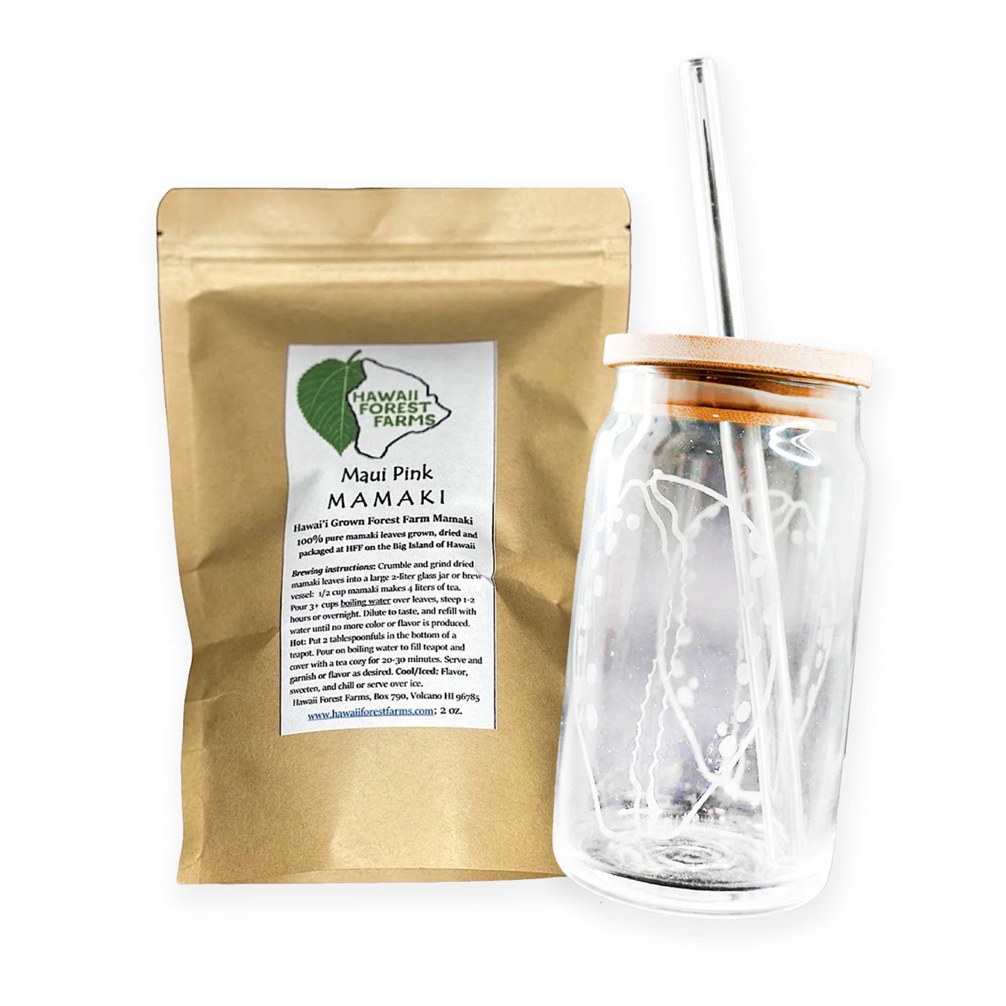 Tea-riffic | Māmaki Tea | Hand Etched Glass Tumbler Sampler Set