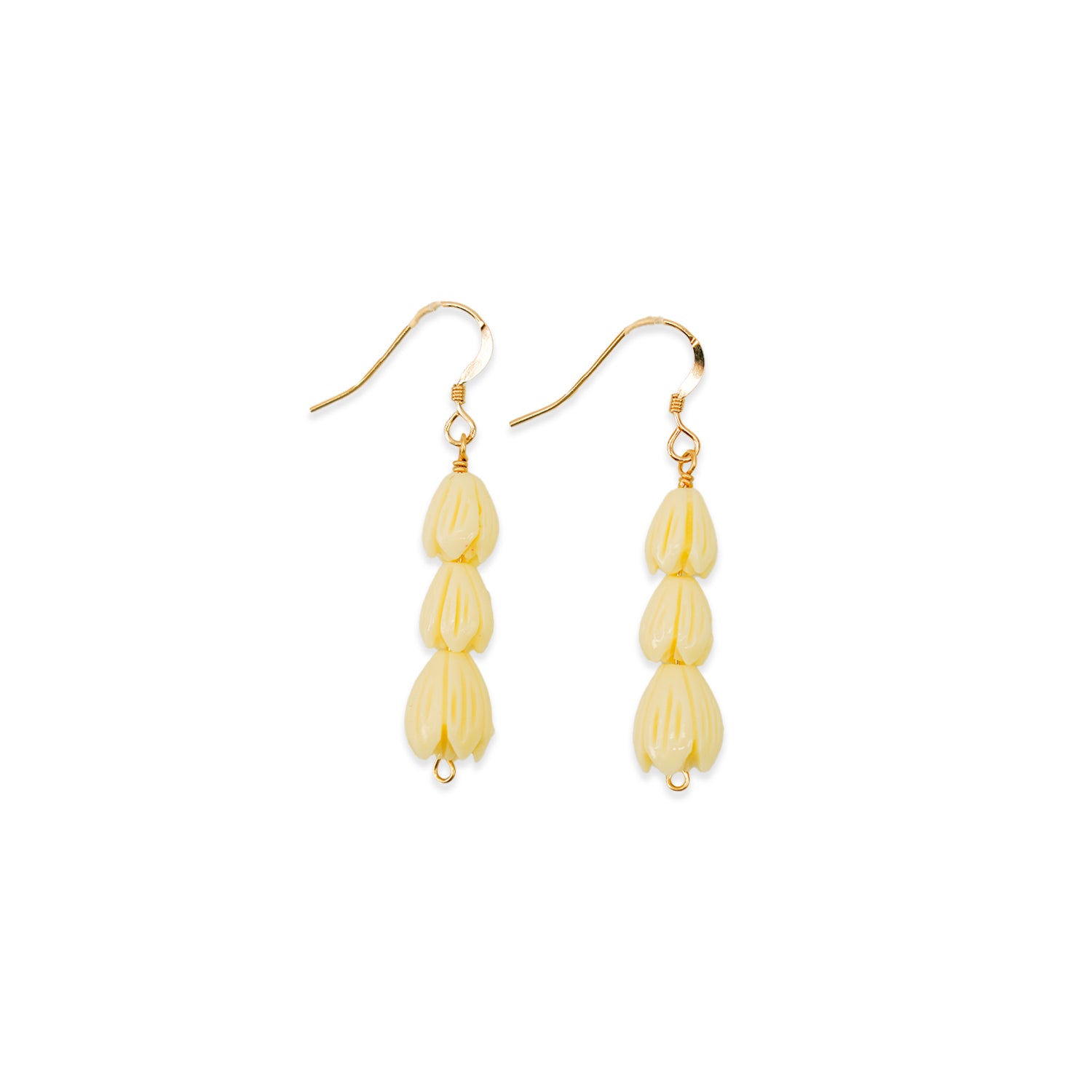 14k Gold Resin Pikake 3 Stacker Gradient Drop Earrings