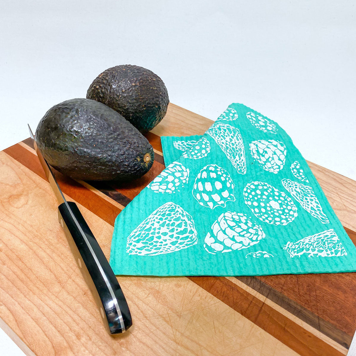 Swedish Eco-Friendly Dishcloth - Teal Ocean Shells