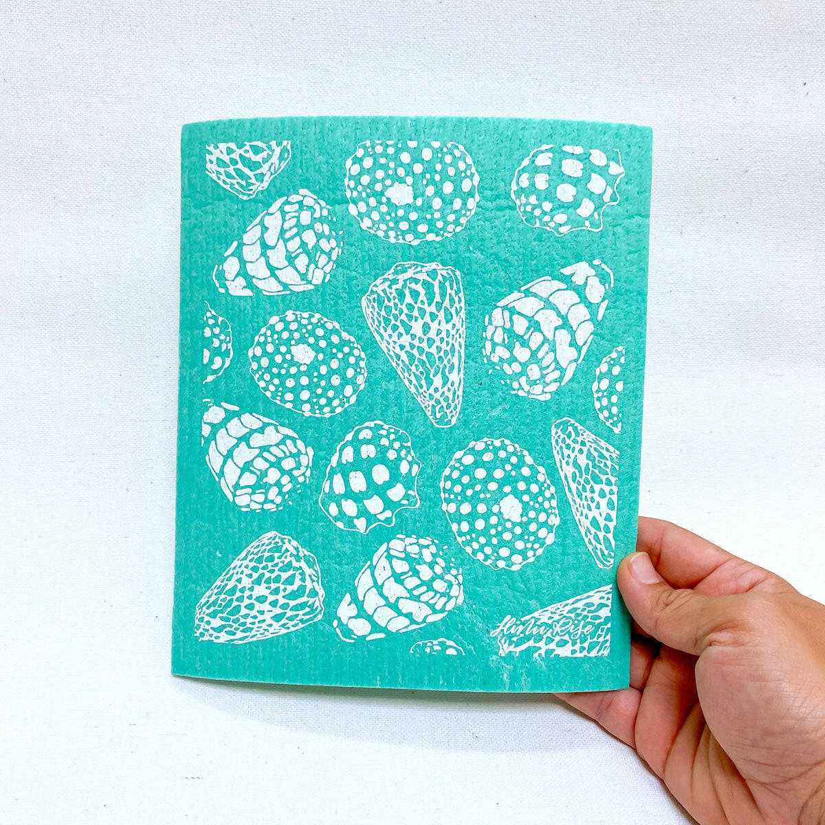 Swedish Eco-Friendly Dishcloth - Teal Ocean Shells