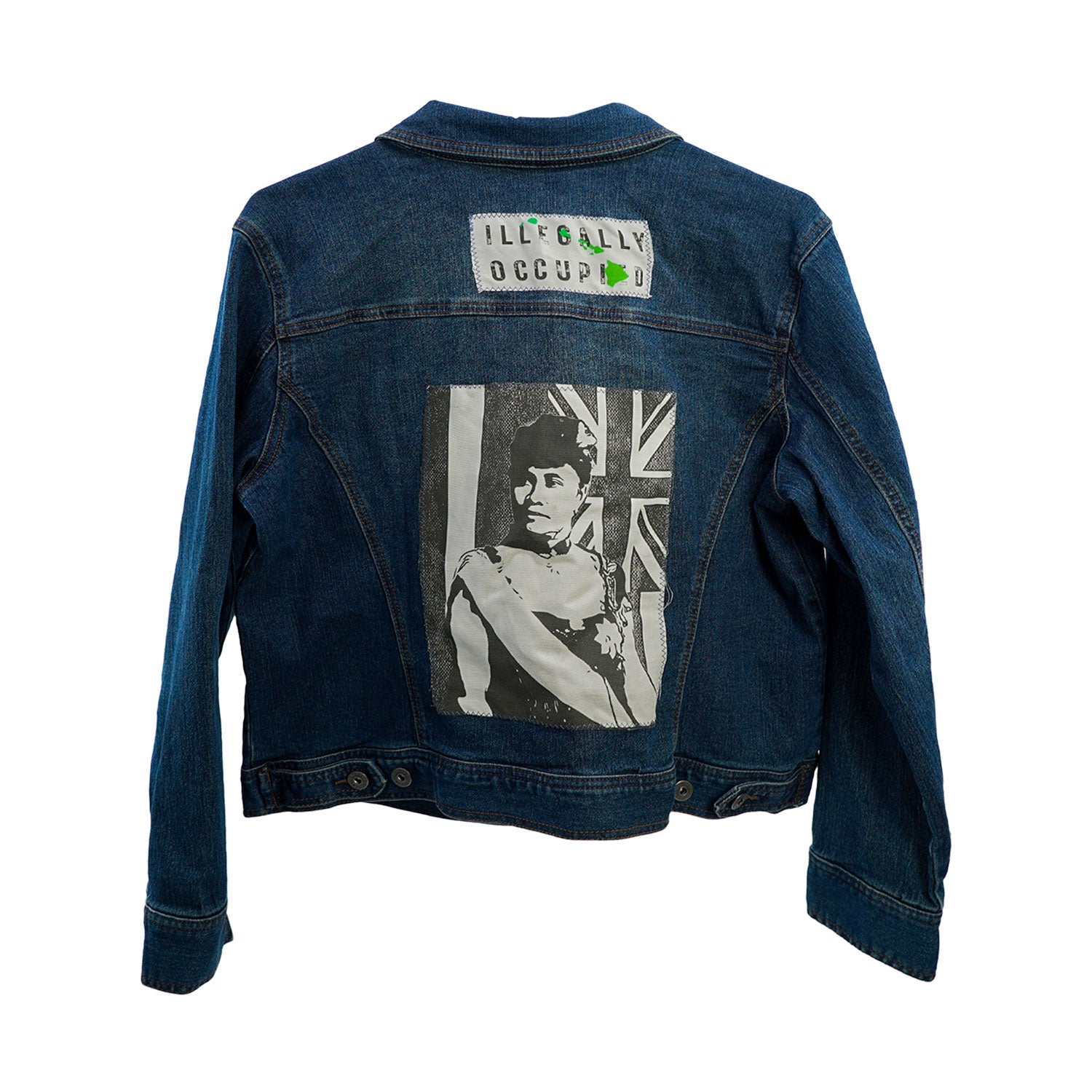 Da Queen Liliuokalani Custom Denim Jean Jacket Women's - Petite XL