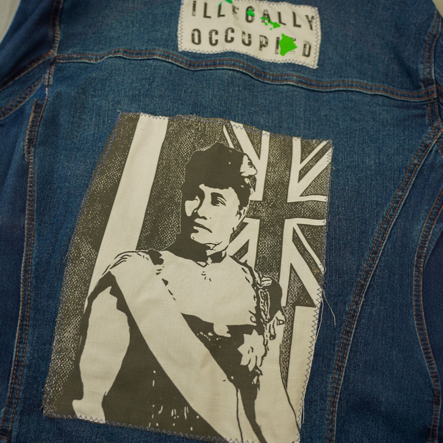 Da Queen Liliuokalani Custom Denim Jean Jacket Women's - Petite XL