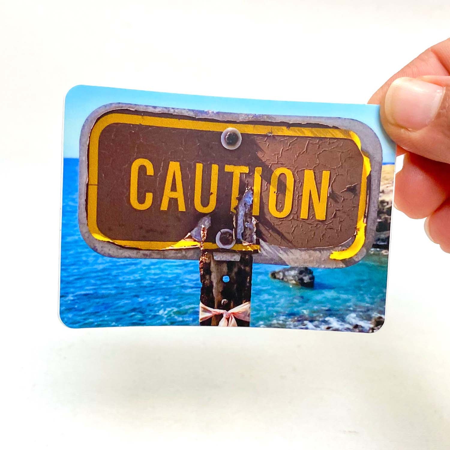 3” Vinyl Pepili CAUTION Sign Matte Vinyl Sticker