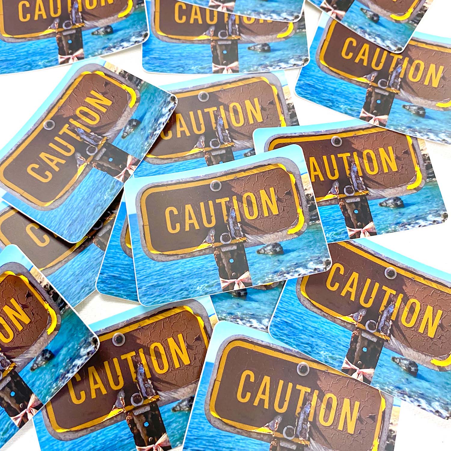 3” Vinyl Pepili CAUTION Sign Matte Vinyl Sticker