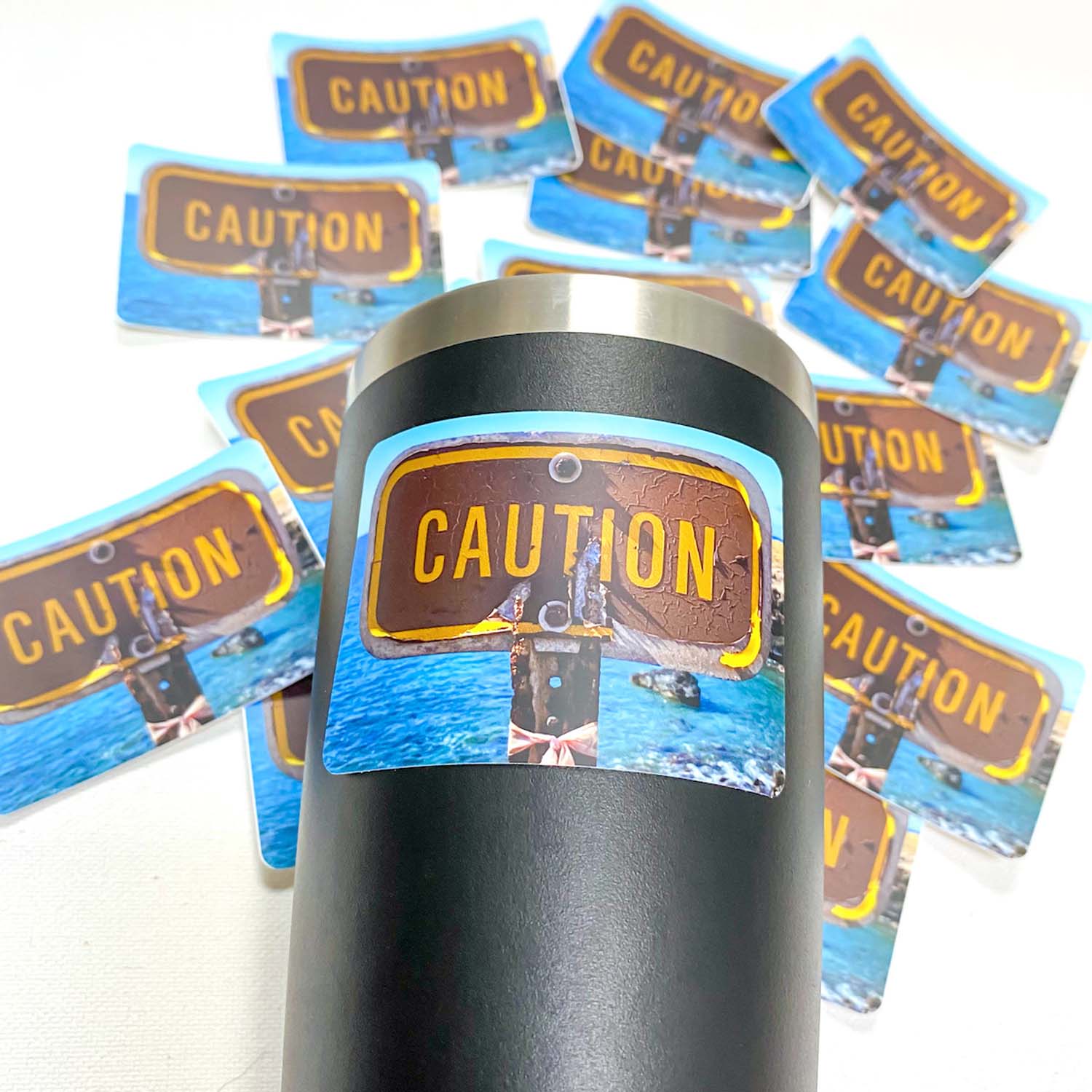 3” Vinyl Pepili CAUTION Sign Matte Vinyl Sticker