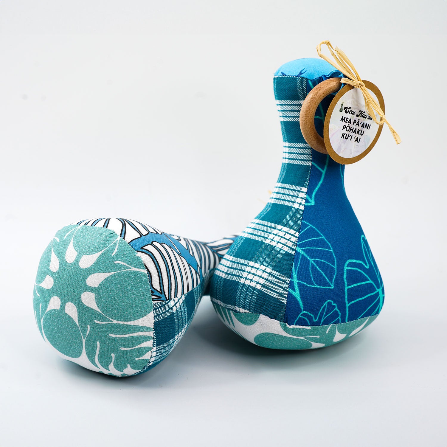Handmade Patchwork Poi Pounder Baby Teething Toy - Palaka Kalo