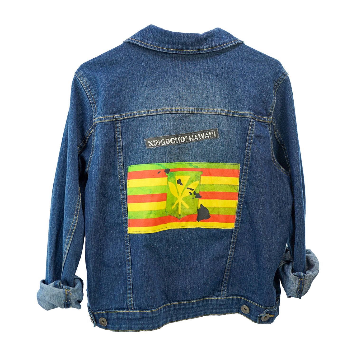 KINGDOM OF HAWAIʻI Custom Denim Jean Jacket Women's - Petite L
