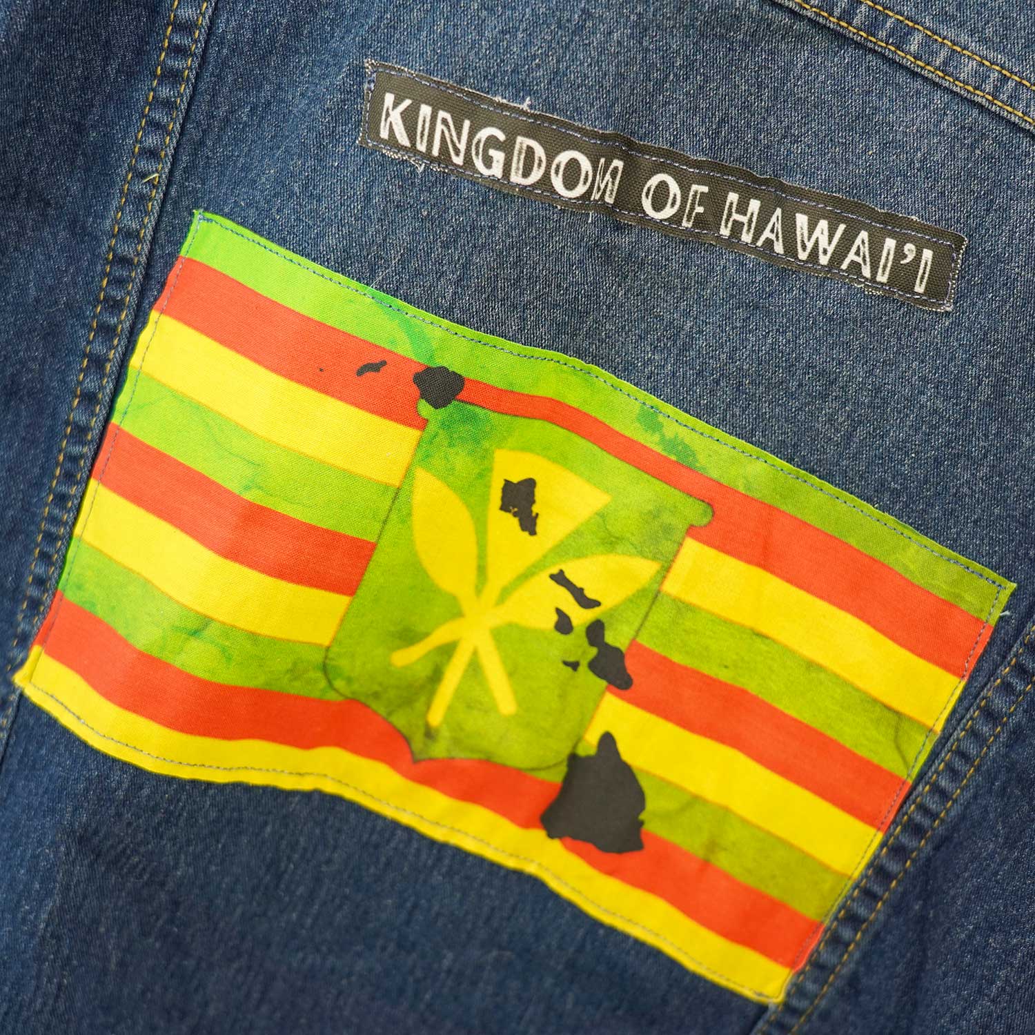 KINGDOM OF HAWAIʻI Custom Denim Jean Jacket Women's - Petite L