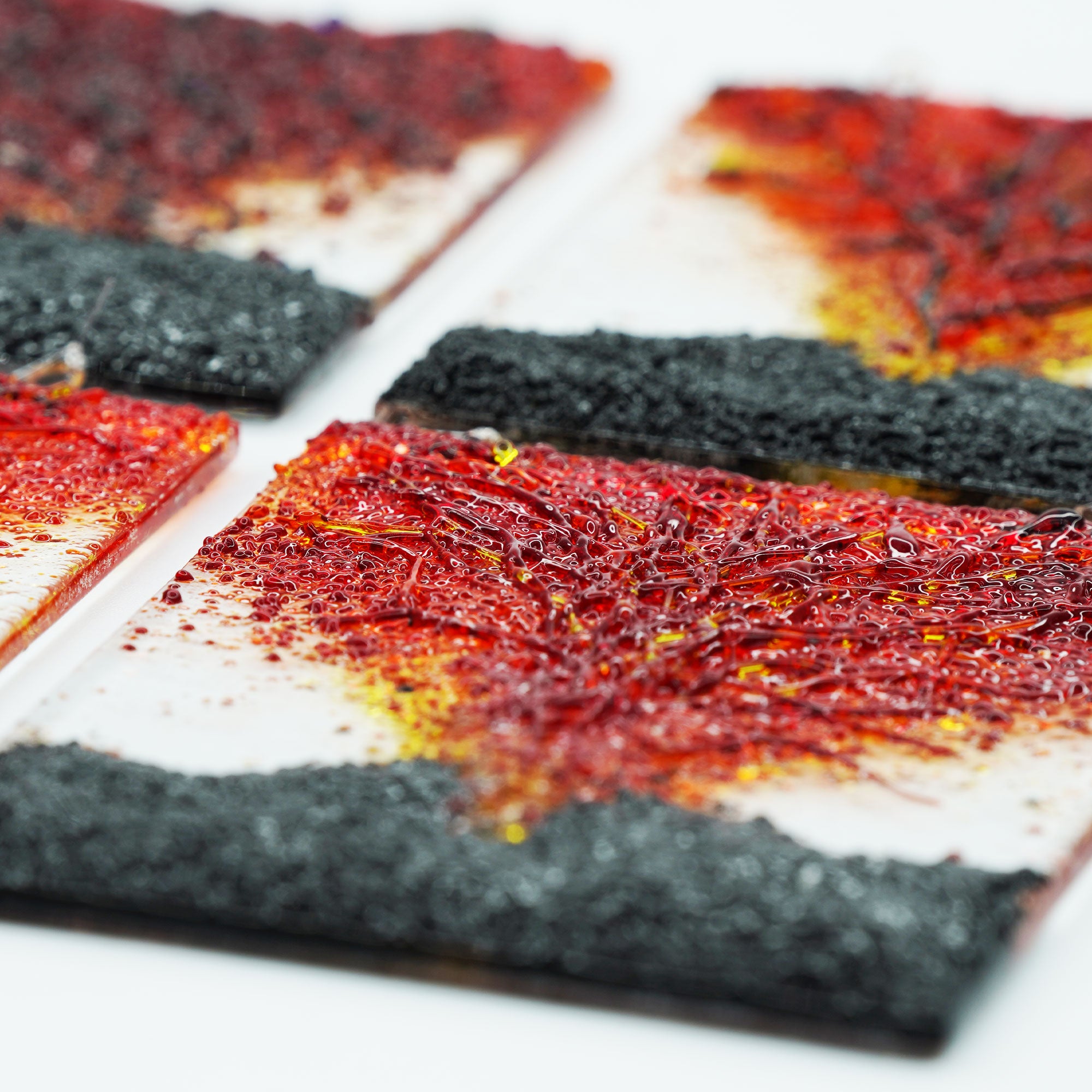 Large Handmade Stained Glass 3D Ornament - Lava Explosion