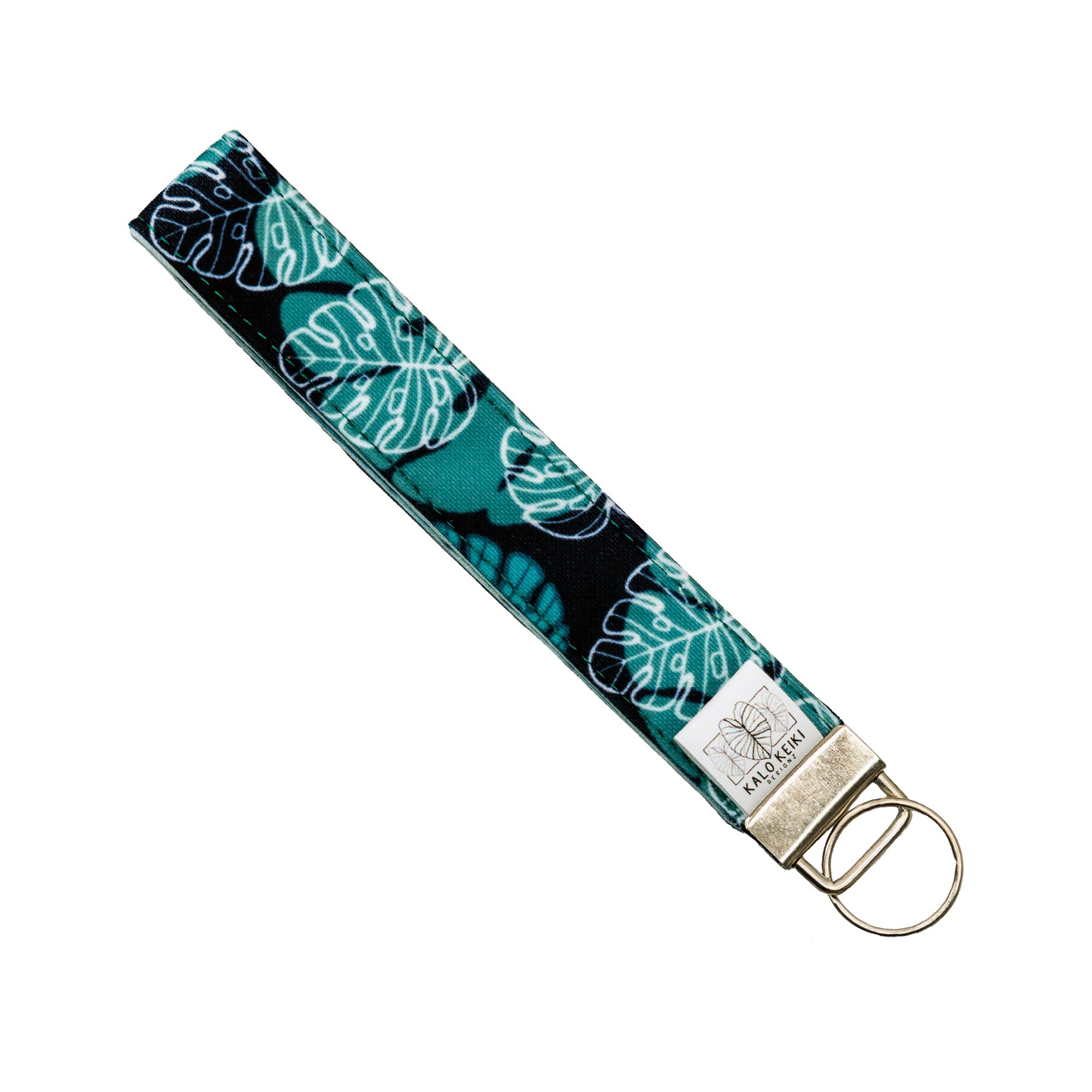 Handstitched 6" Keychain Strap - Dark Monstera