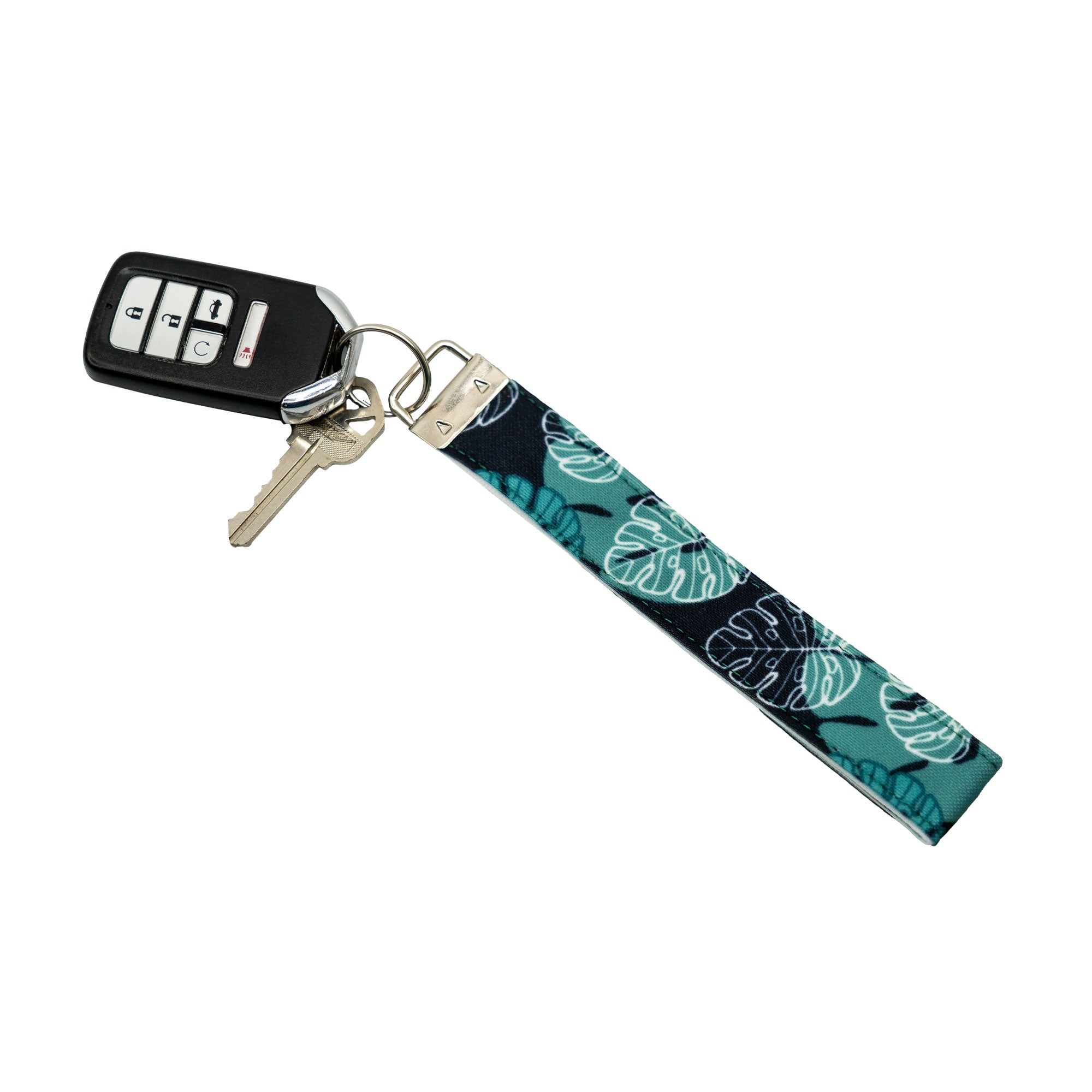 Handstitched 6" Keychain Strap - Dark Monstera