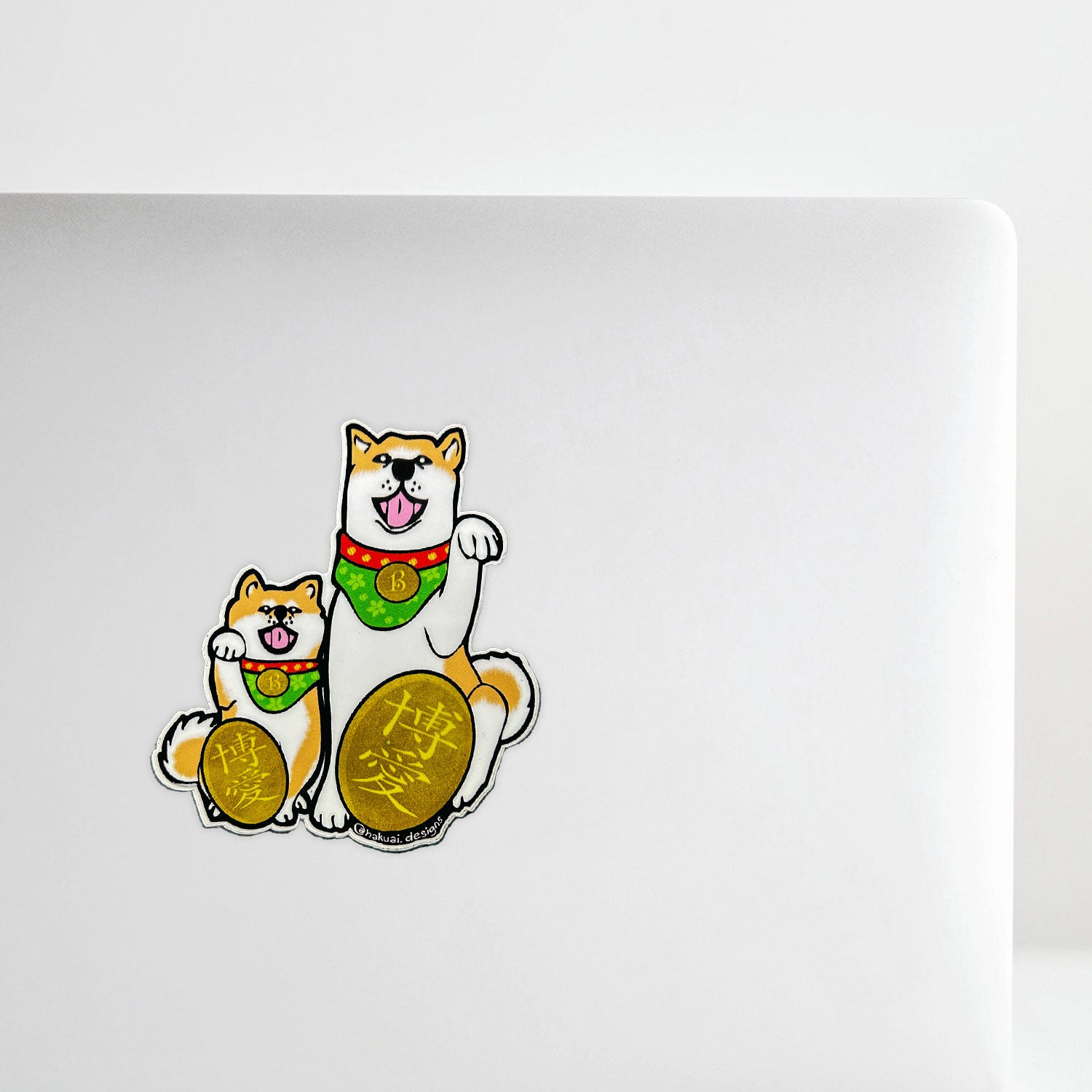 Shiba Inu Maneki-neko Die-Cut Vinyl Sticker
