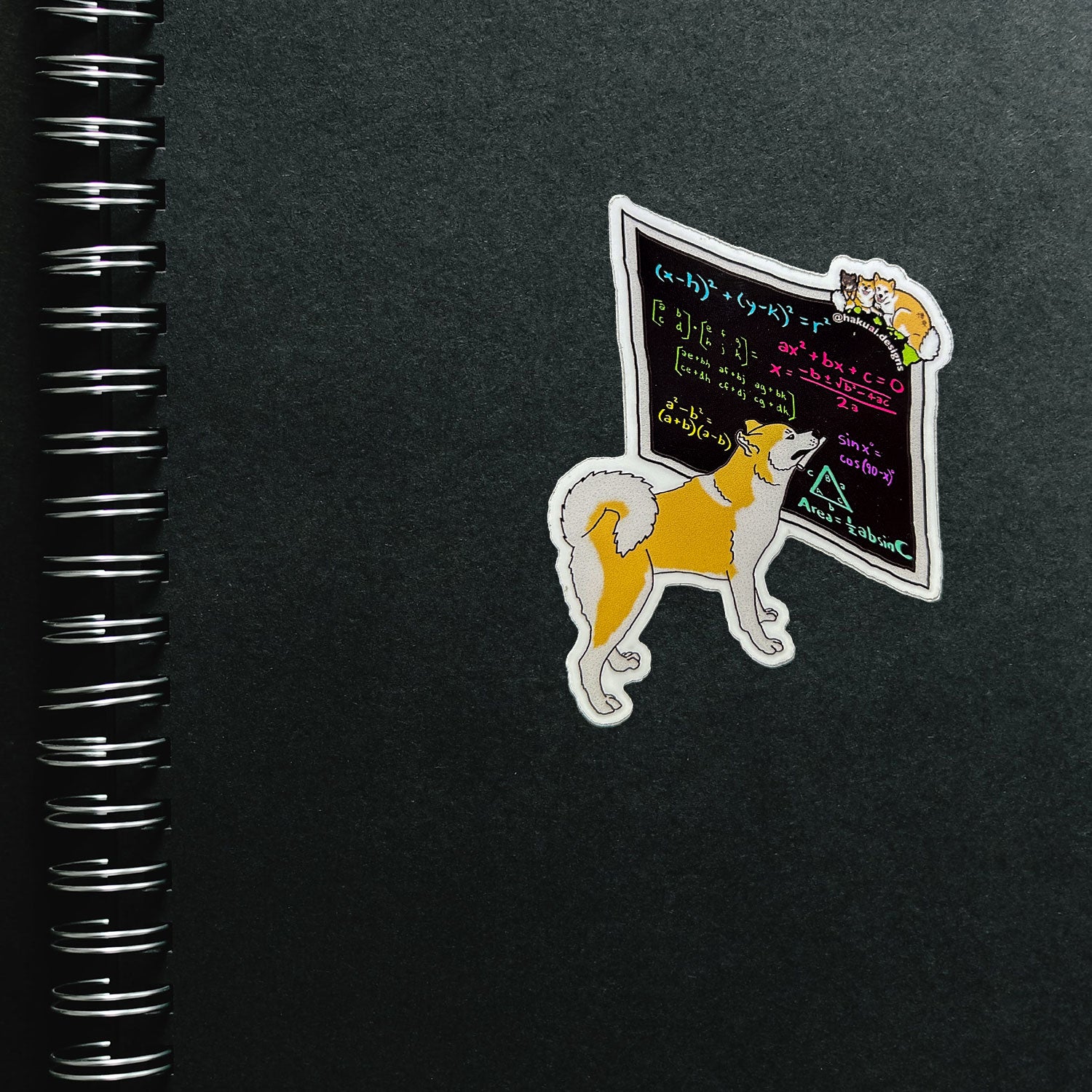 Mathematics Akita Die-Cut Vinyl Sticker