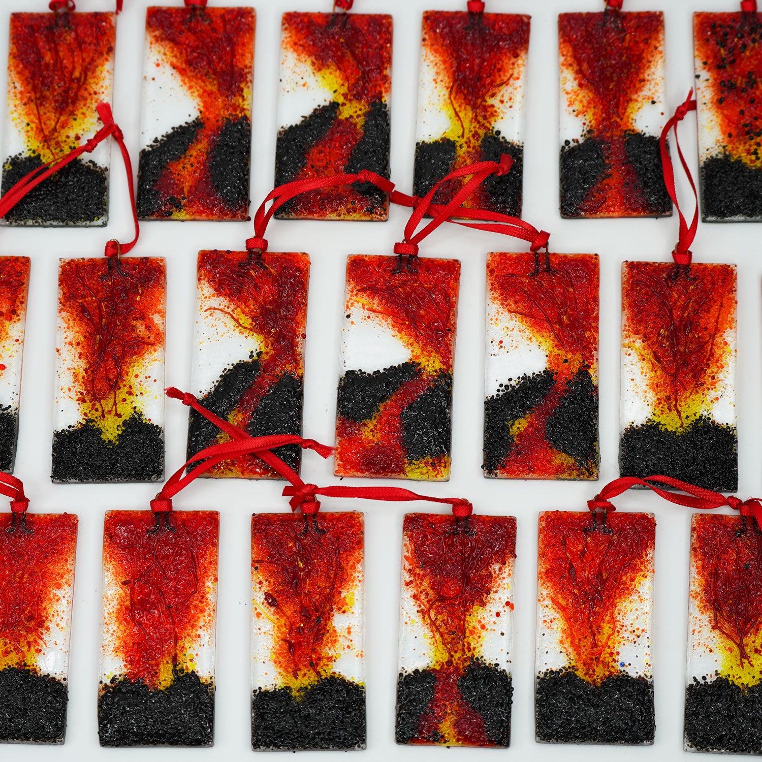 Handmade Stained Glass 3D Ornament - Lava Explosion