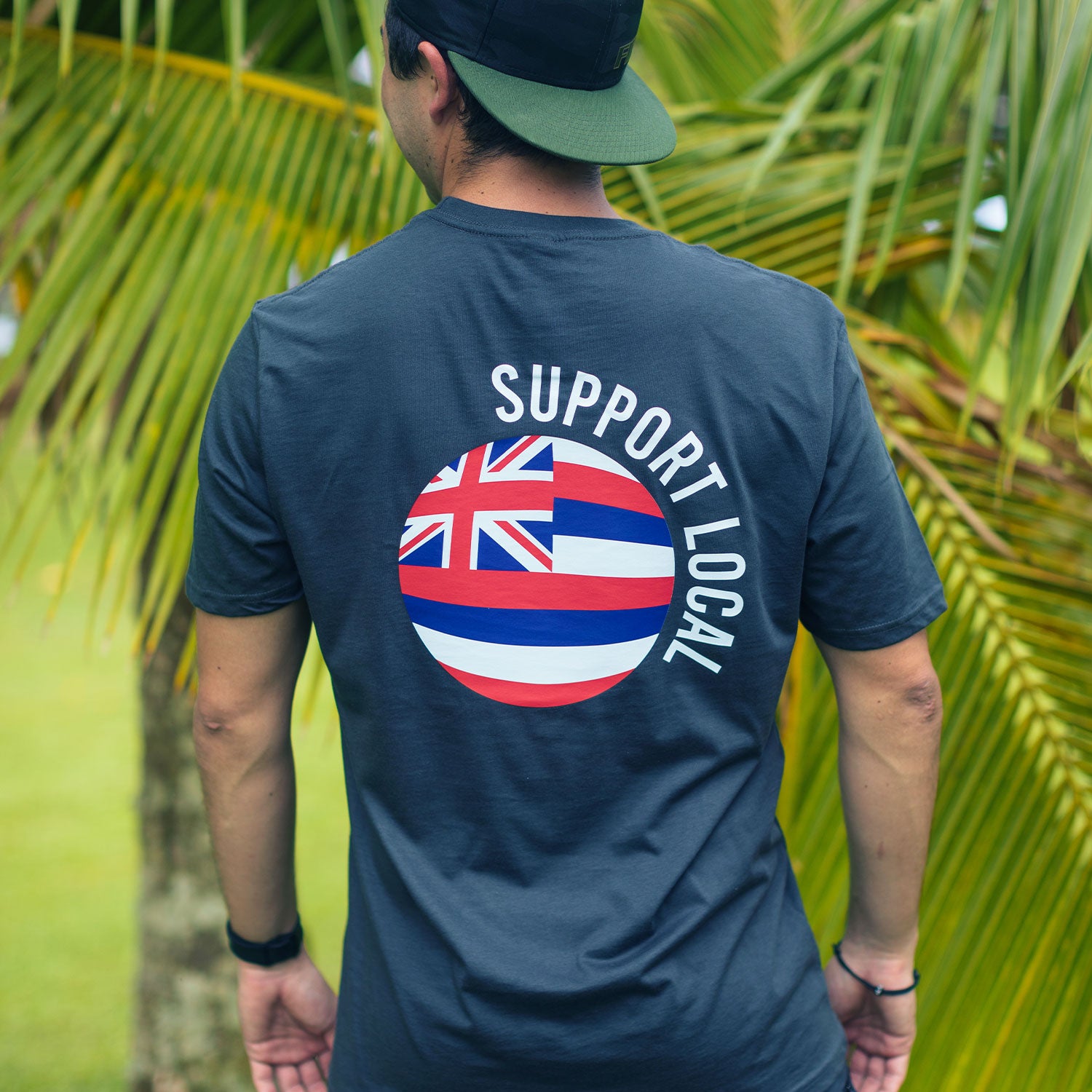 Support Local Combed Cotton T-Shirt - Heathered Blue