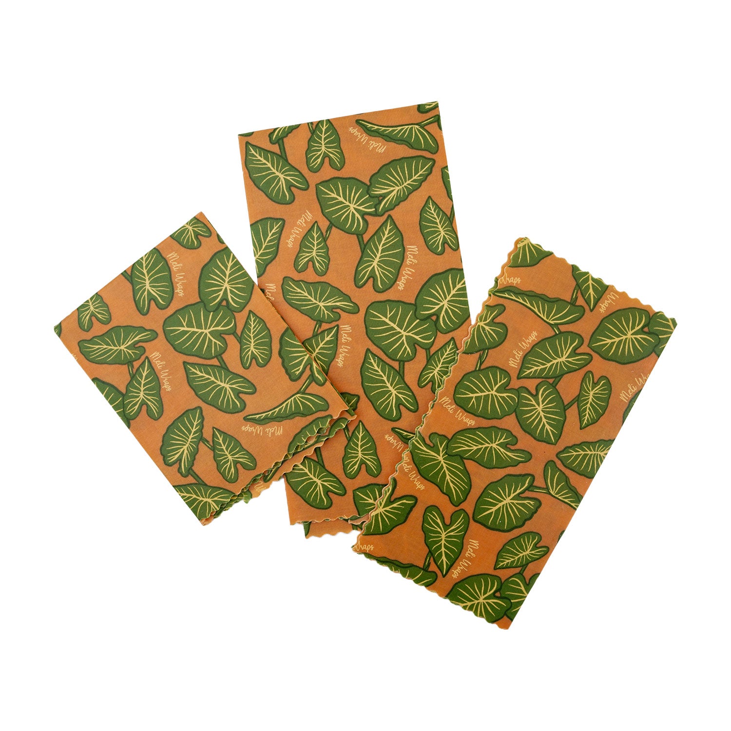 Reusable Handmade Organic Beeswax Food Wraps 3 Pack - Taro