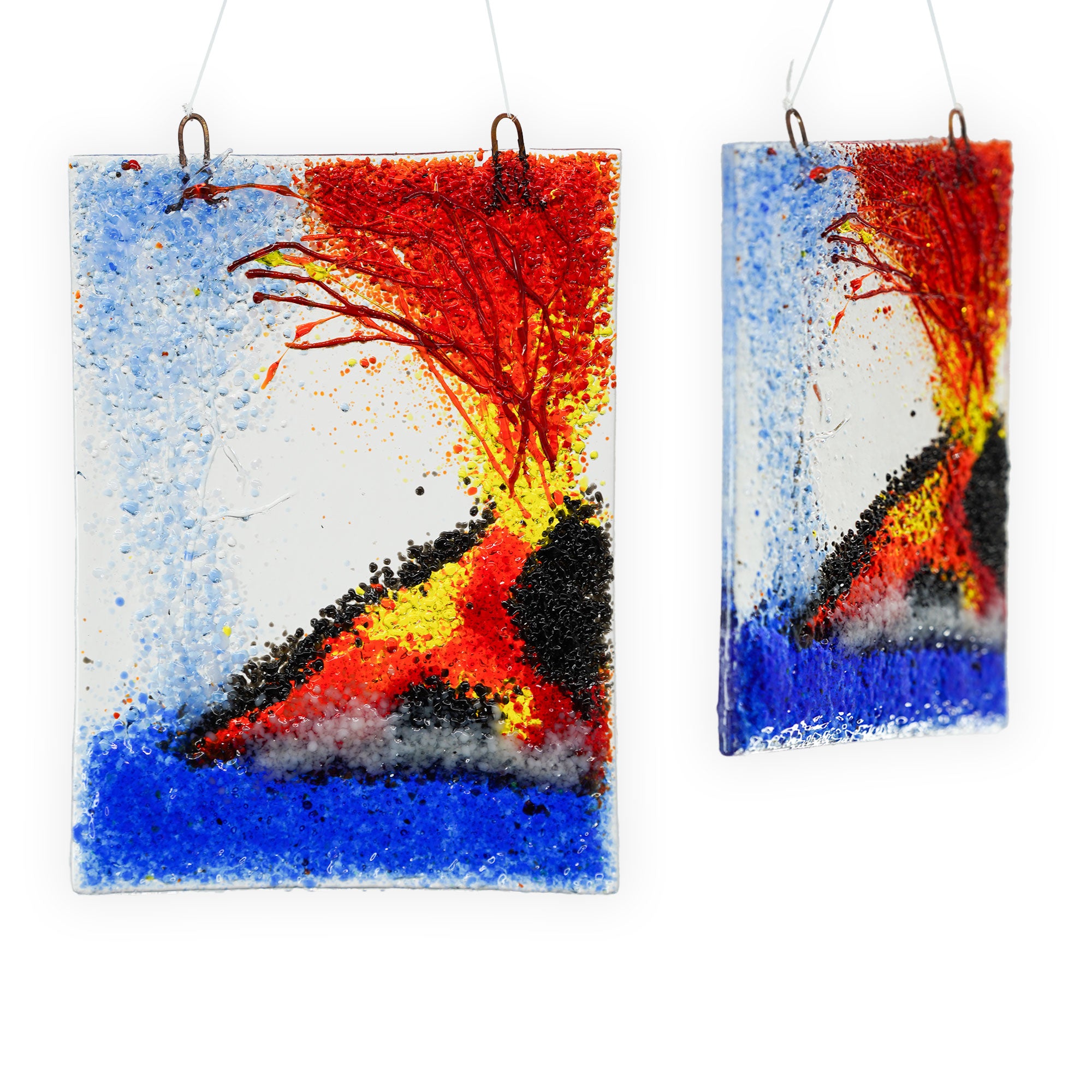 Large Handmade Stained Glass 3D Ornament - Ocean Entry