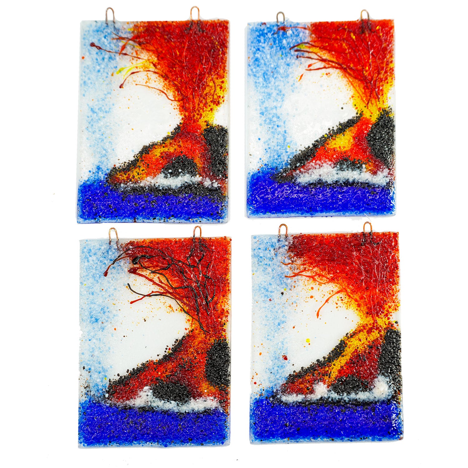Large Handmade Stained Glass 3D Ornament - Ocean Entry