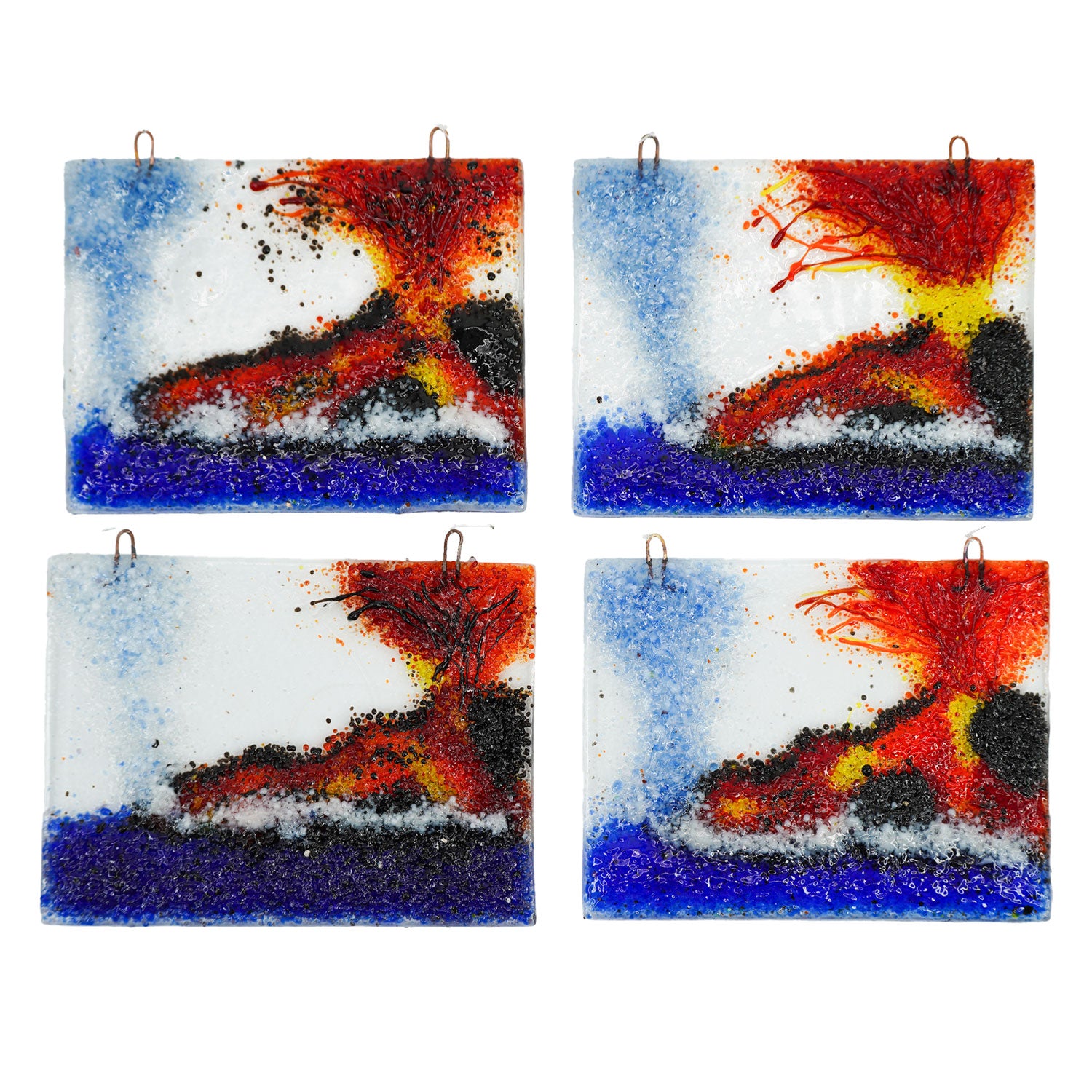 Large Handmade Stained Glass 3D Ornament - Ocean Entry
