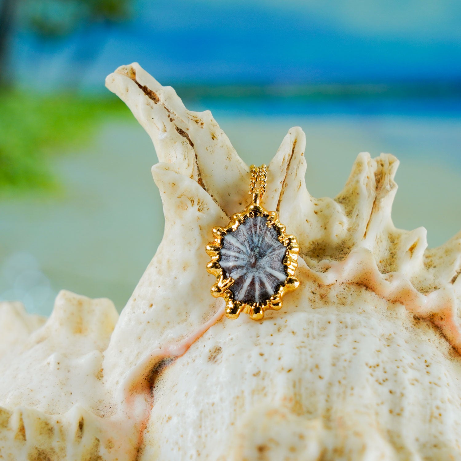 24k Gold-Dipped Gray ʻOpihi 18" Necklace