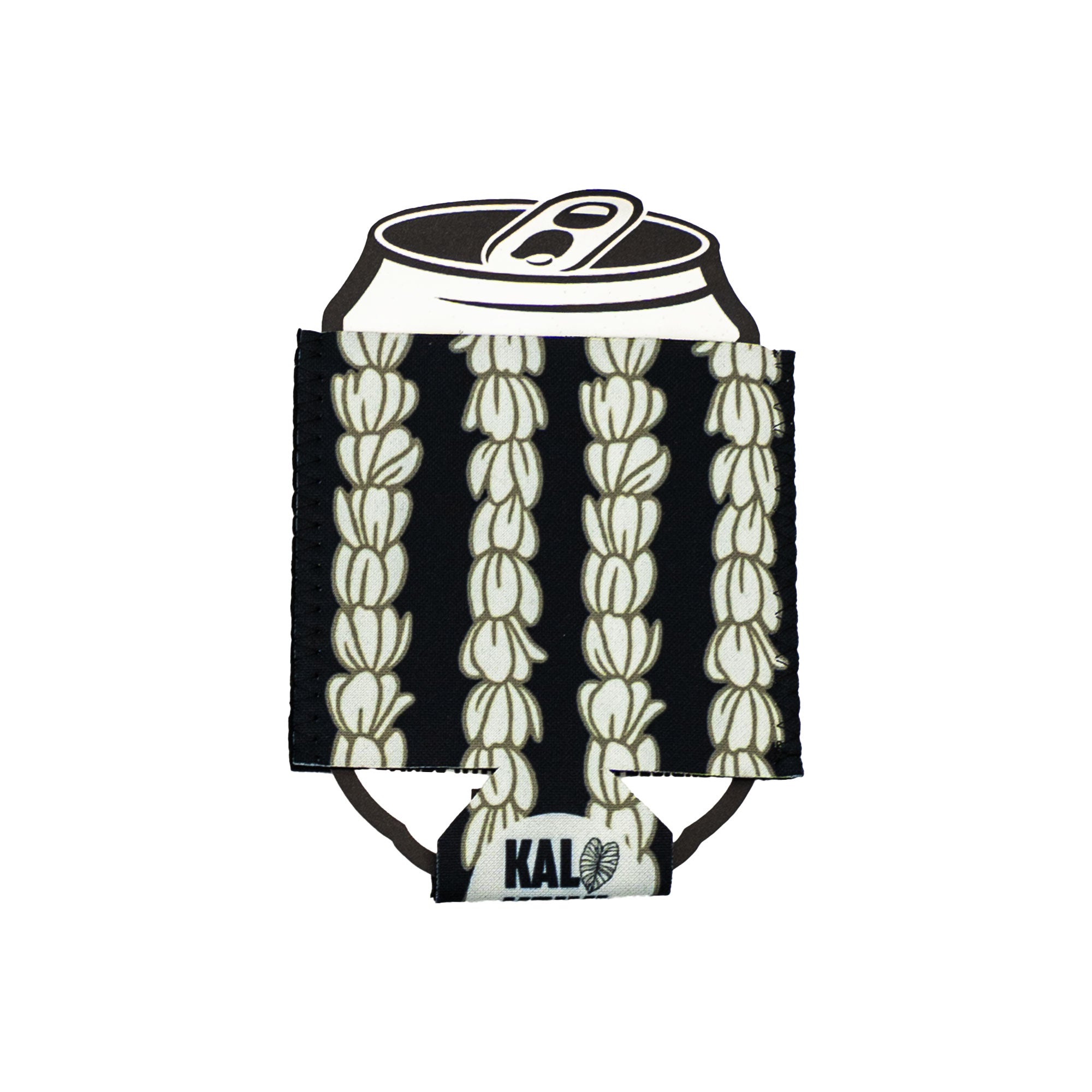 Standard 12oz Can Coozie - Black Pikake