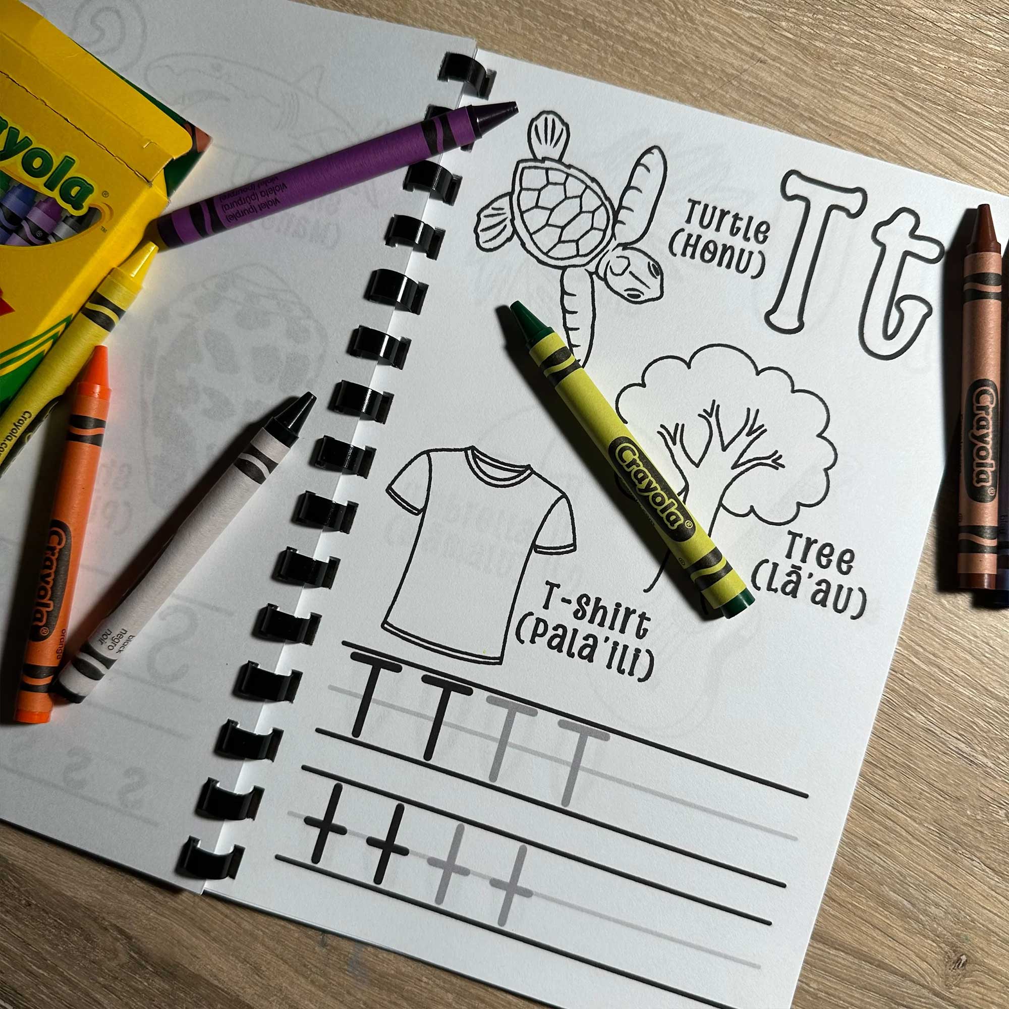 Hawaiian Coloring Book - English & ʻOlelo Hawaiʻi - Half Sheet