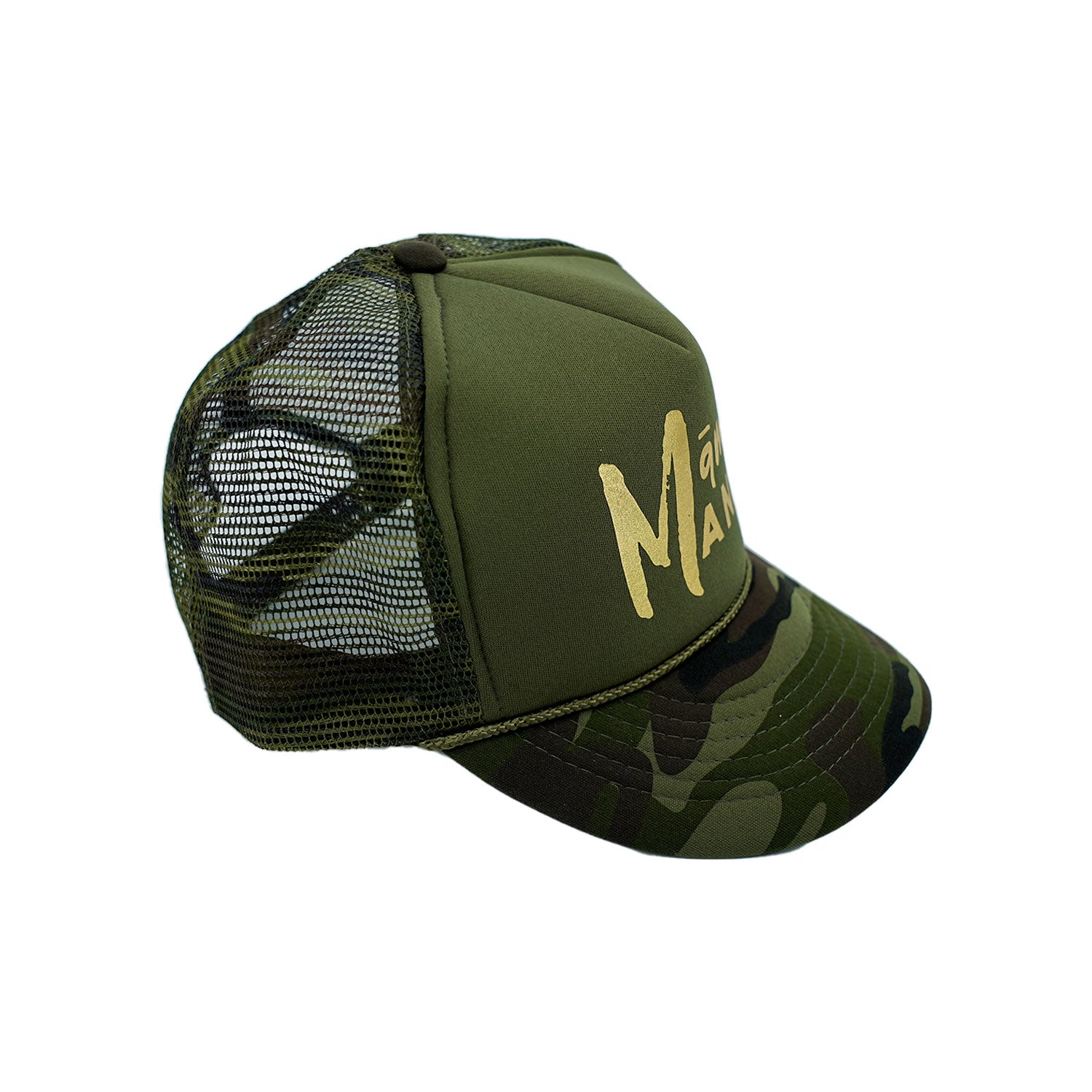 Māmā Mana Gold Foil Trucker Hat - Camouflage