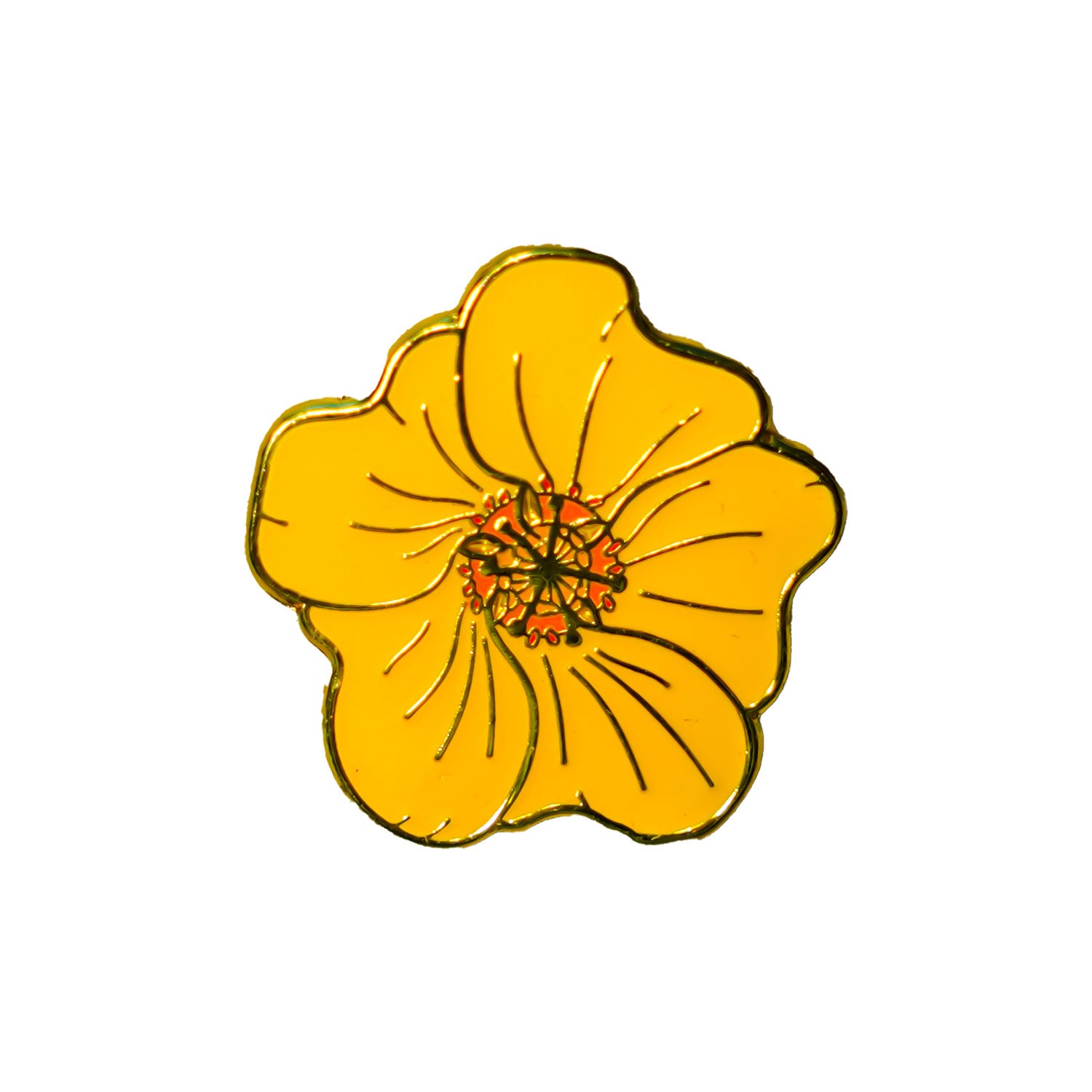 ʻIlima Flower Gold Enamel Pin