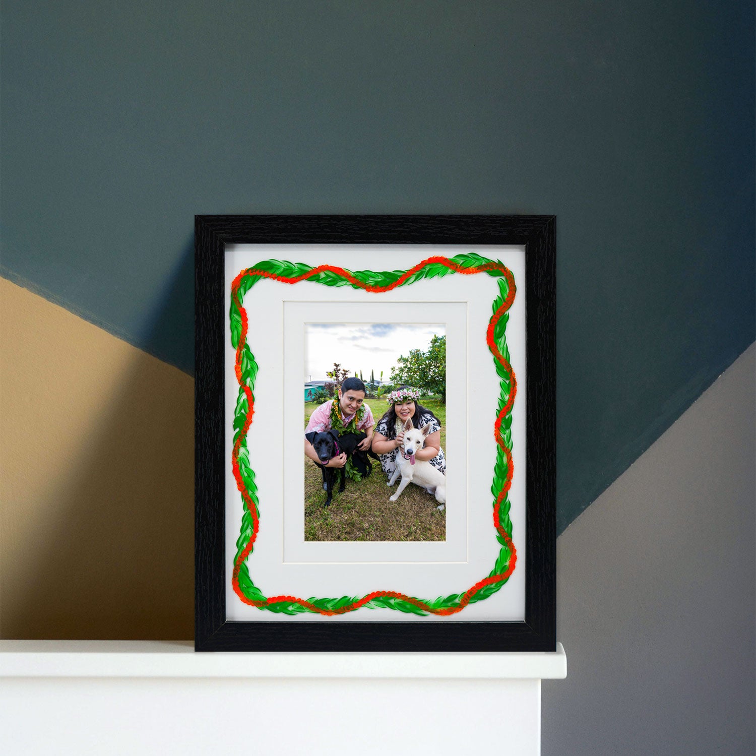 Hand Painted ʻIlima Lei Picture Frame - 8"x10"