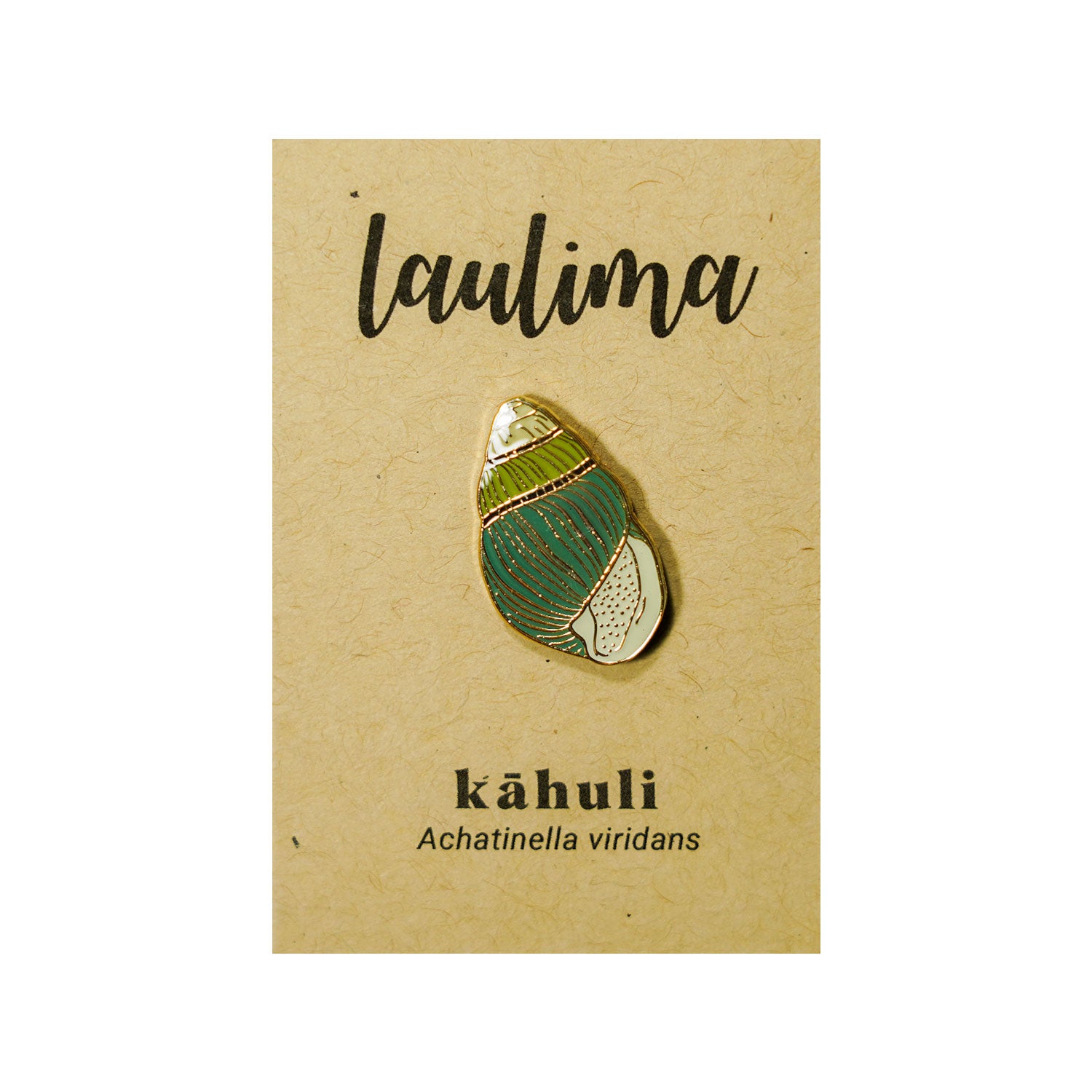Hawaiian Land Snail Kāhuli Shell Gold Enamel Pin