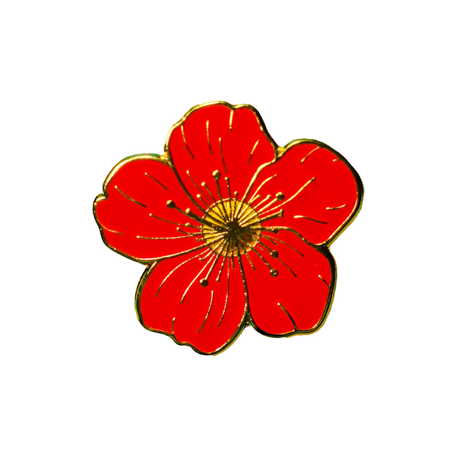 Koʻoloaʻula Endemic Flower Gold Enamel Pin