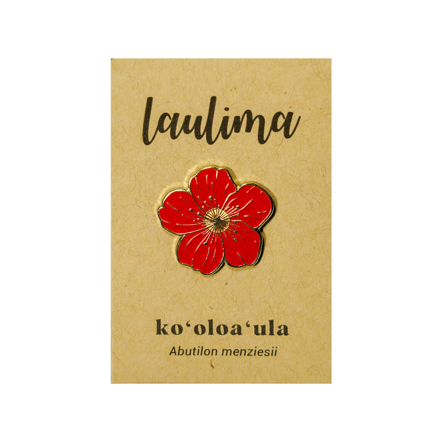 Koʻoloaʻula Endemic Flower Gold Enamel Pin
