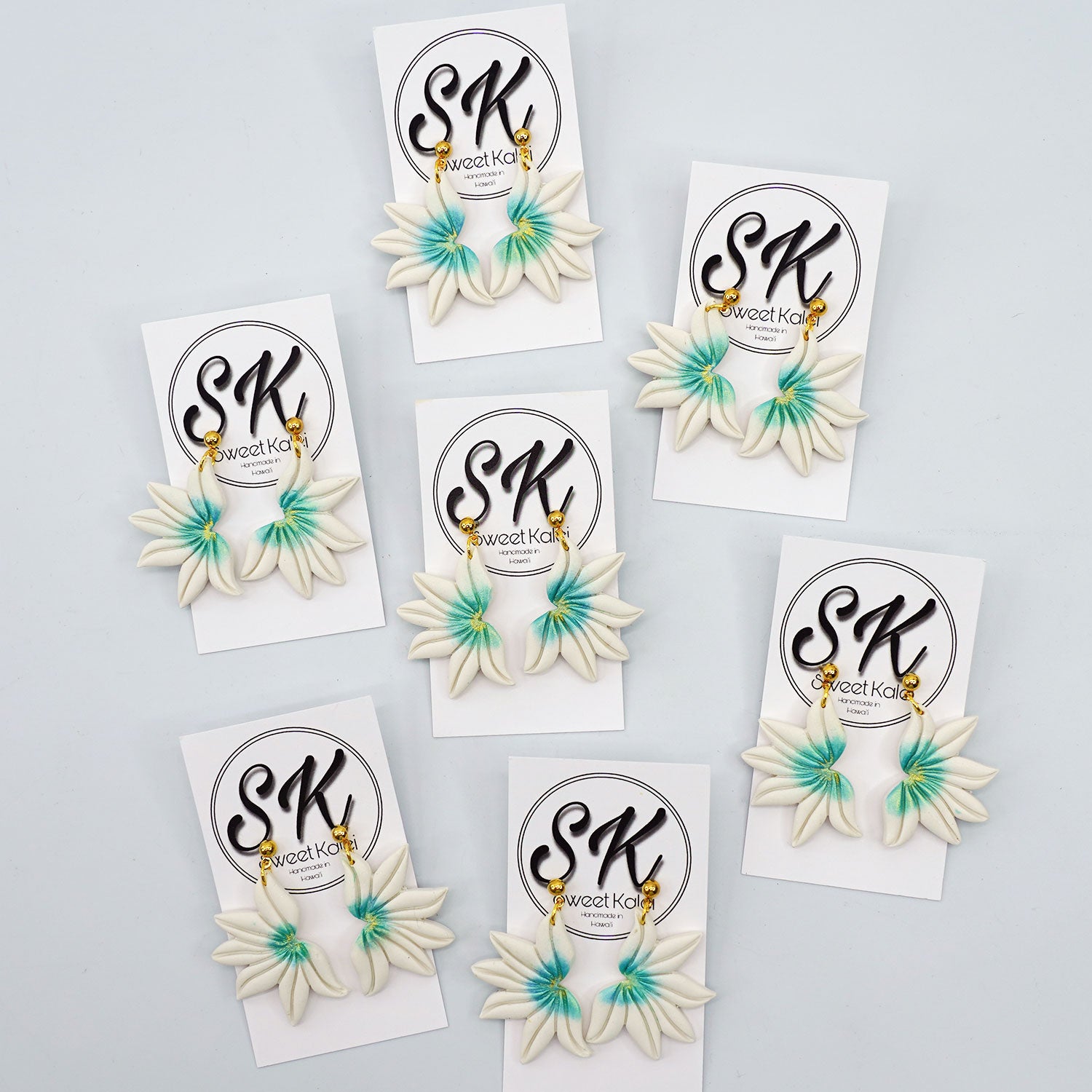 Naupaka Half-flower Clay Gold Earrings