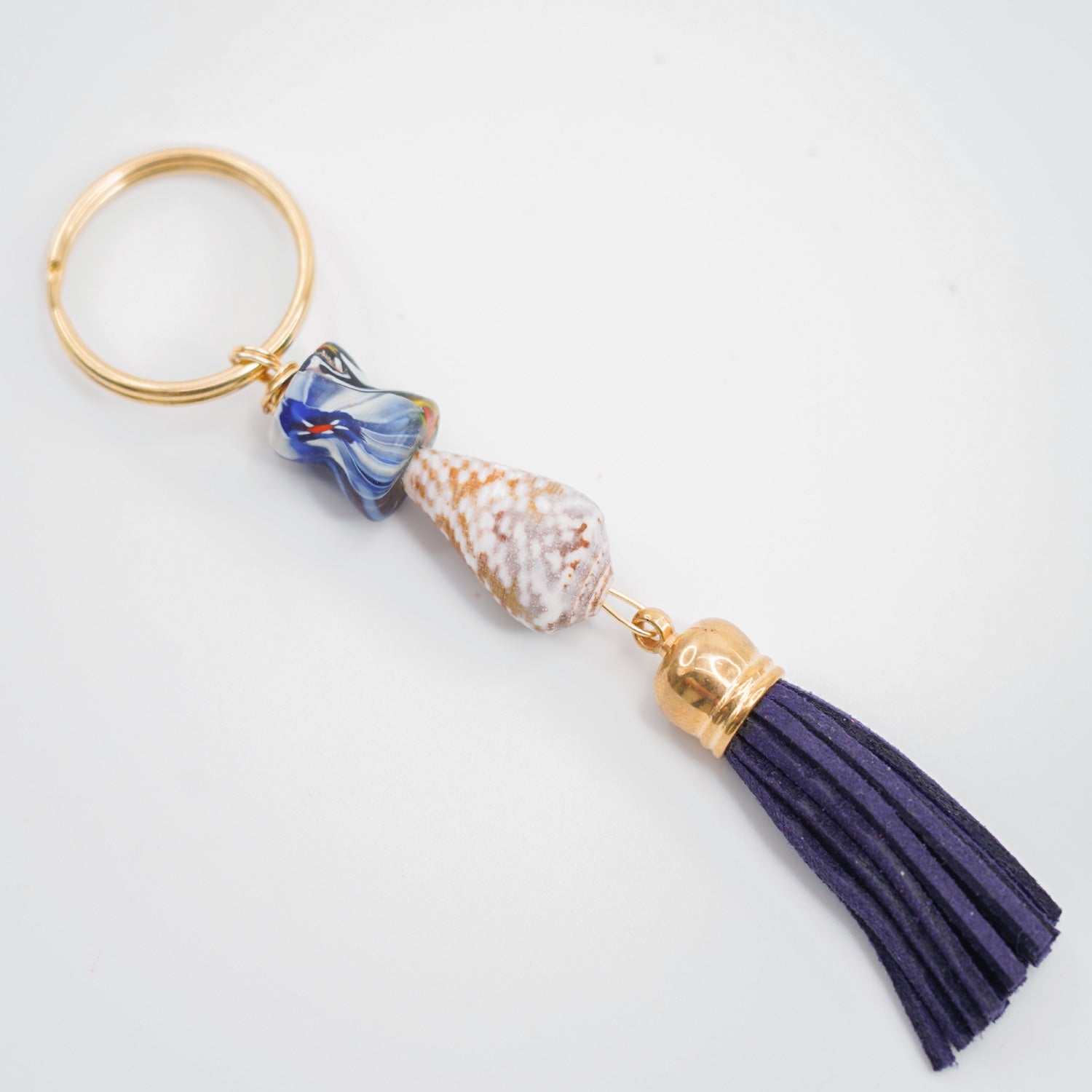 Handmade Hawaiian Cone Shell Large Keychain