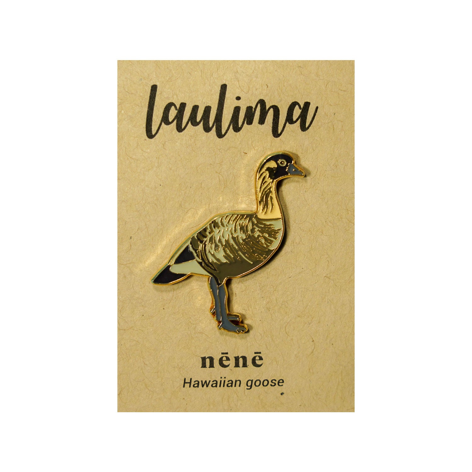 Native Hawaiian Nēnē Goose Gold Enamel Pin