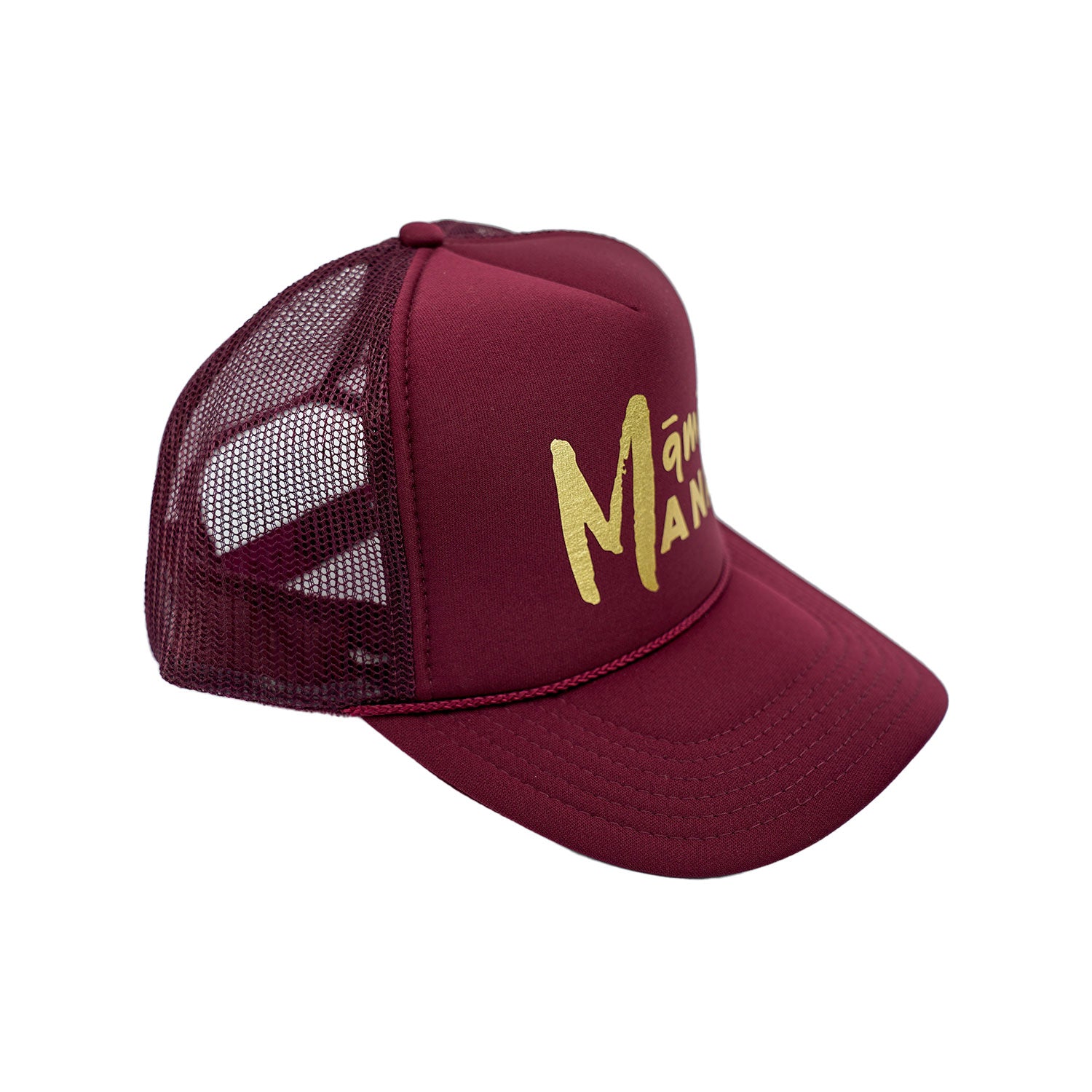Māmā Mana Gold Foil Trucker Hat - Maroon