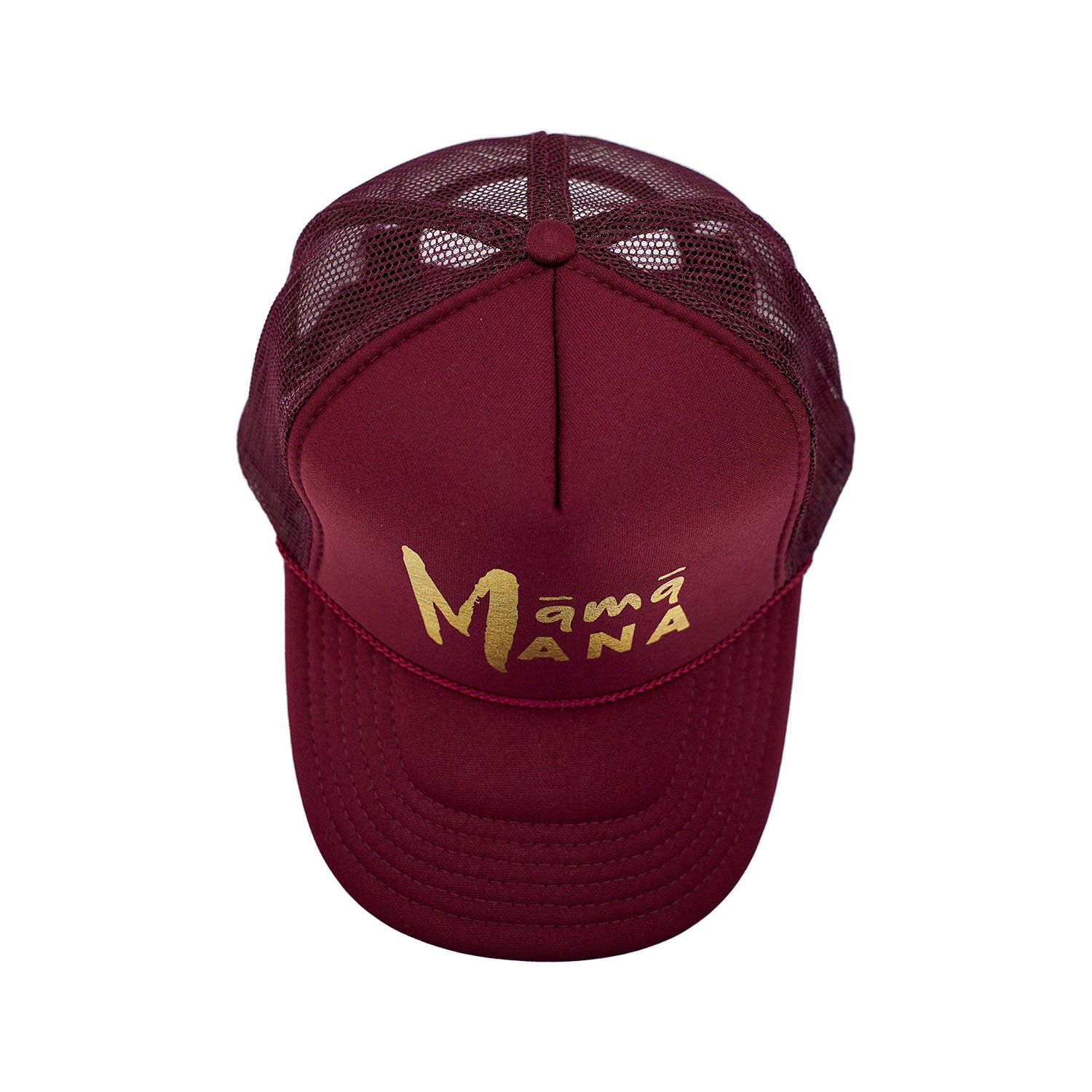 Māmā Mana Gold Foil Trucker Hat - Maroon