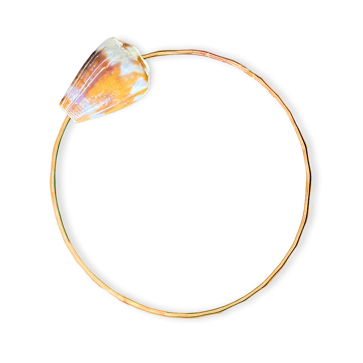 Rat Cone Shell Handmade 14k Gold Bangle 8.5"